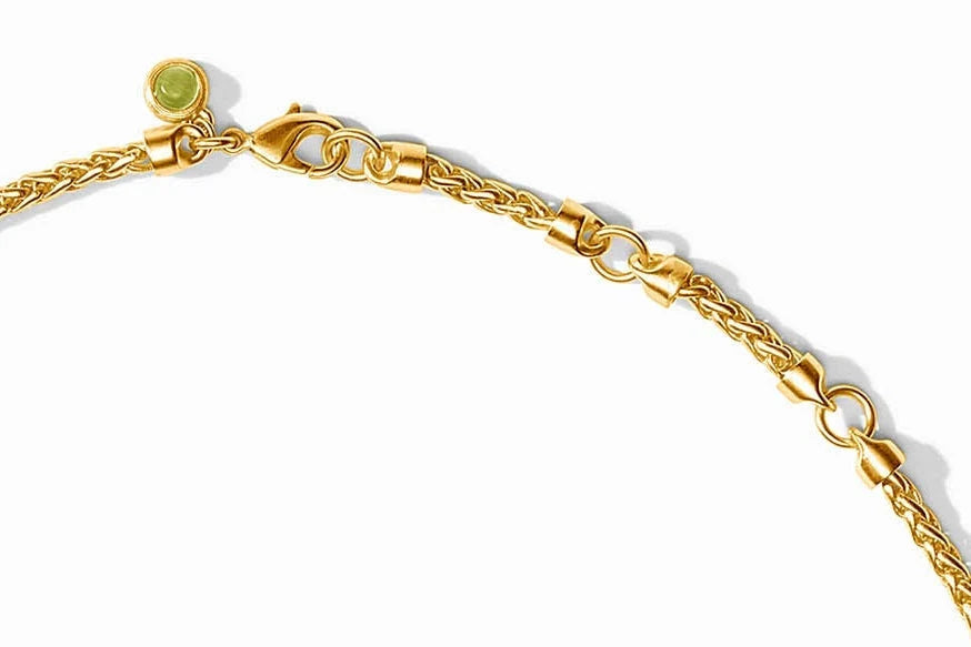 [Julie Vos] Cobblestone Demi Necklace - Green Cat's Eye - OS