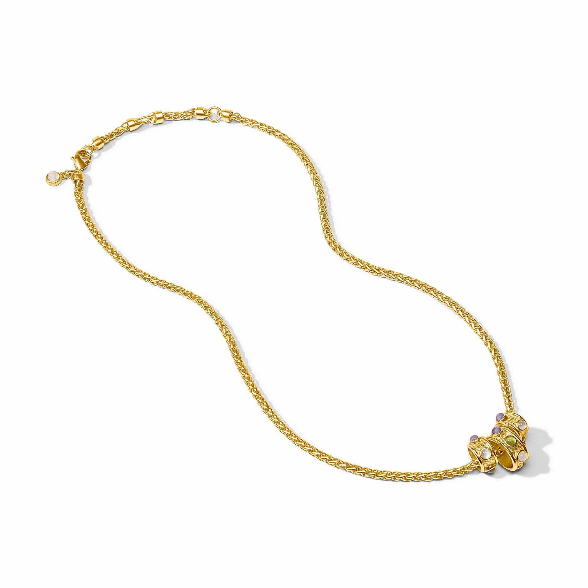 [Julie Vos] Cobblestone Loop Necklace - Multi Stone Cat's Eye - OS