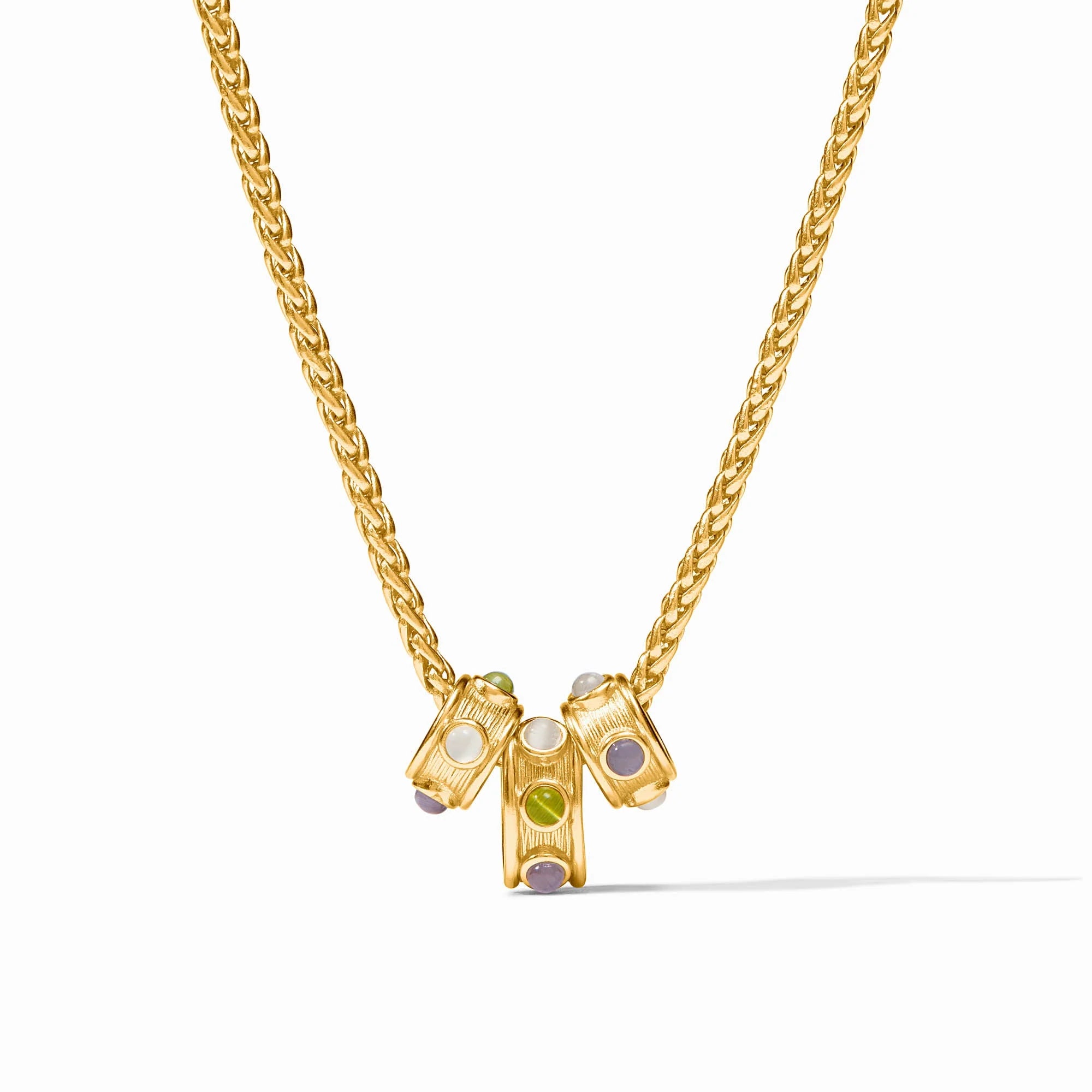 [Julie Vos] Cobblestone Loop Necklace - Multi Stone Cat's Eye - OS