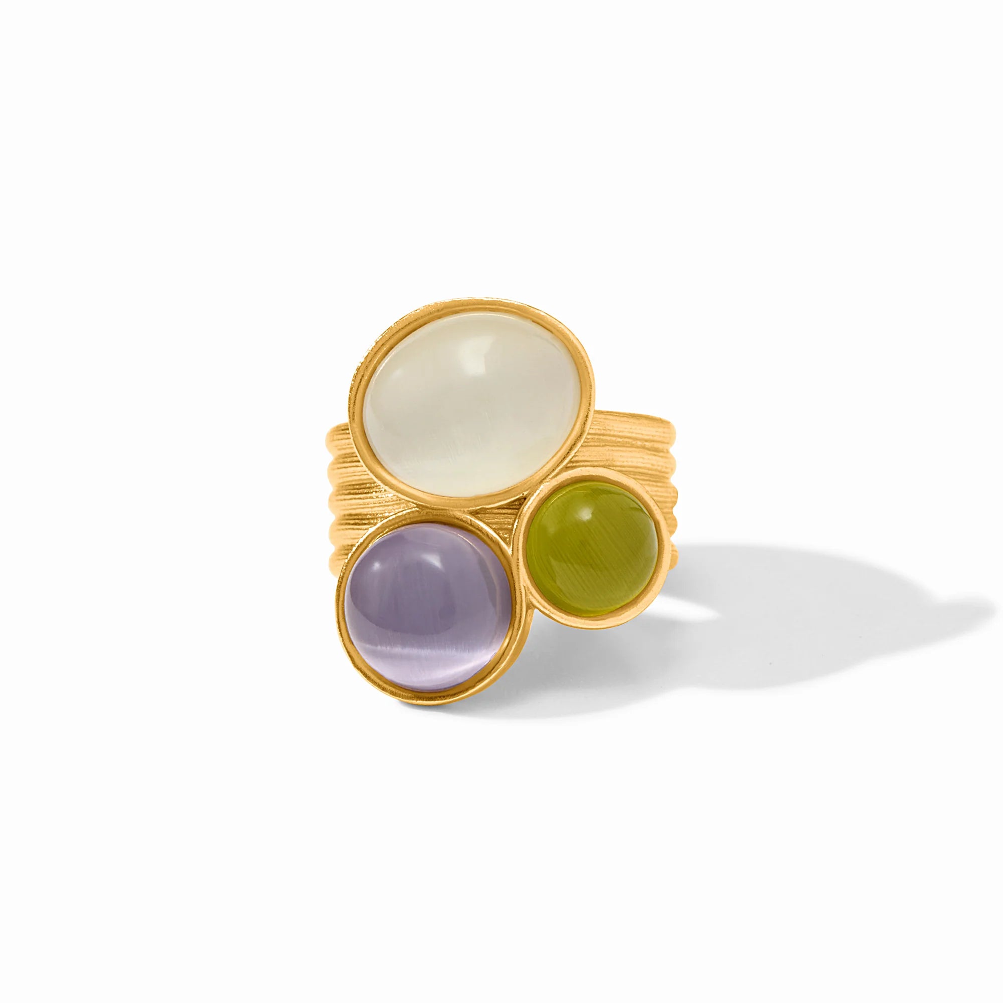 [Julie Vos] Cobblestone Statement Ring - Multi Stone Cat's Eye - 8