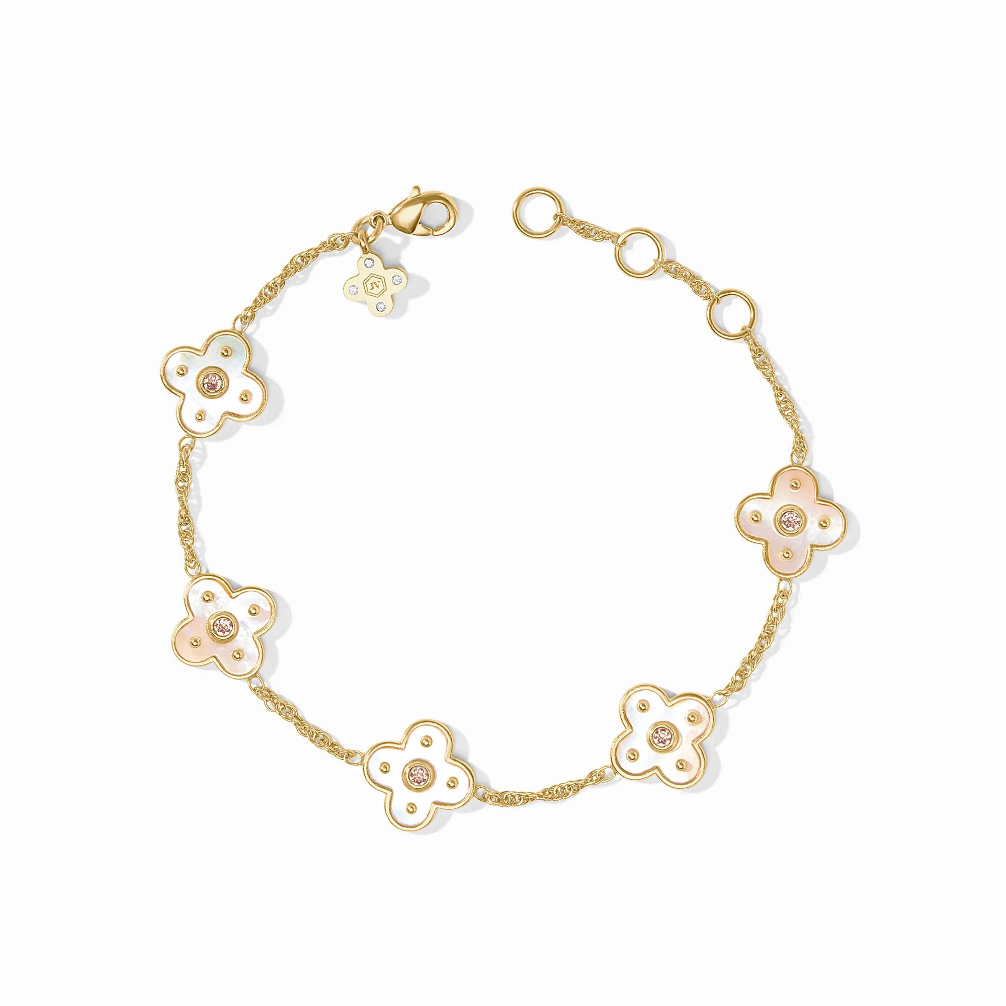 [Julie Vos] Colette Delicate Bracelet-Gold-Chalcedony Blue