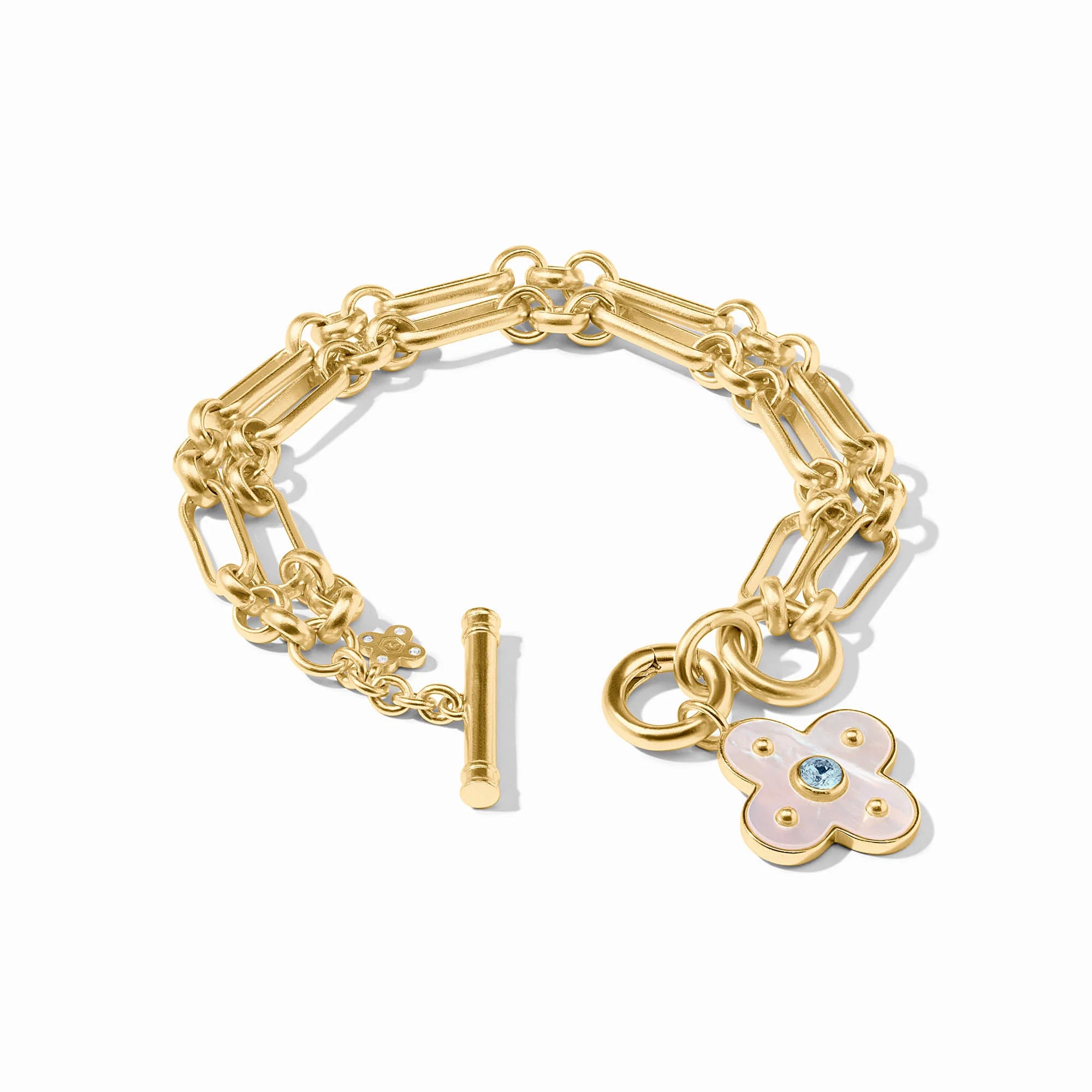 [Julie Vos] Colette Link Bracelet-Gold-Chalcedony Blue