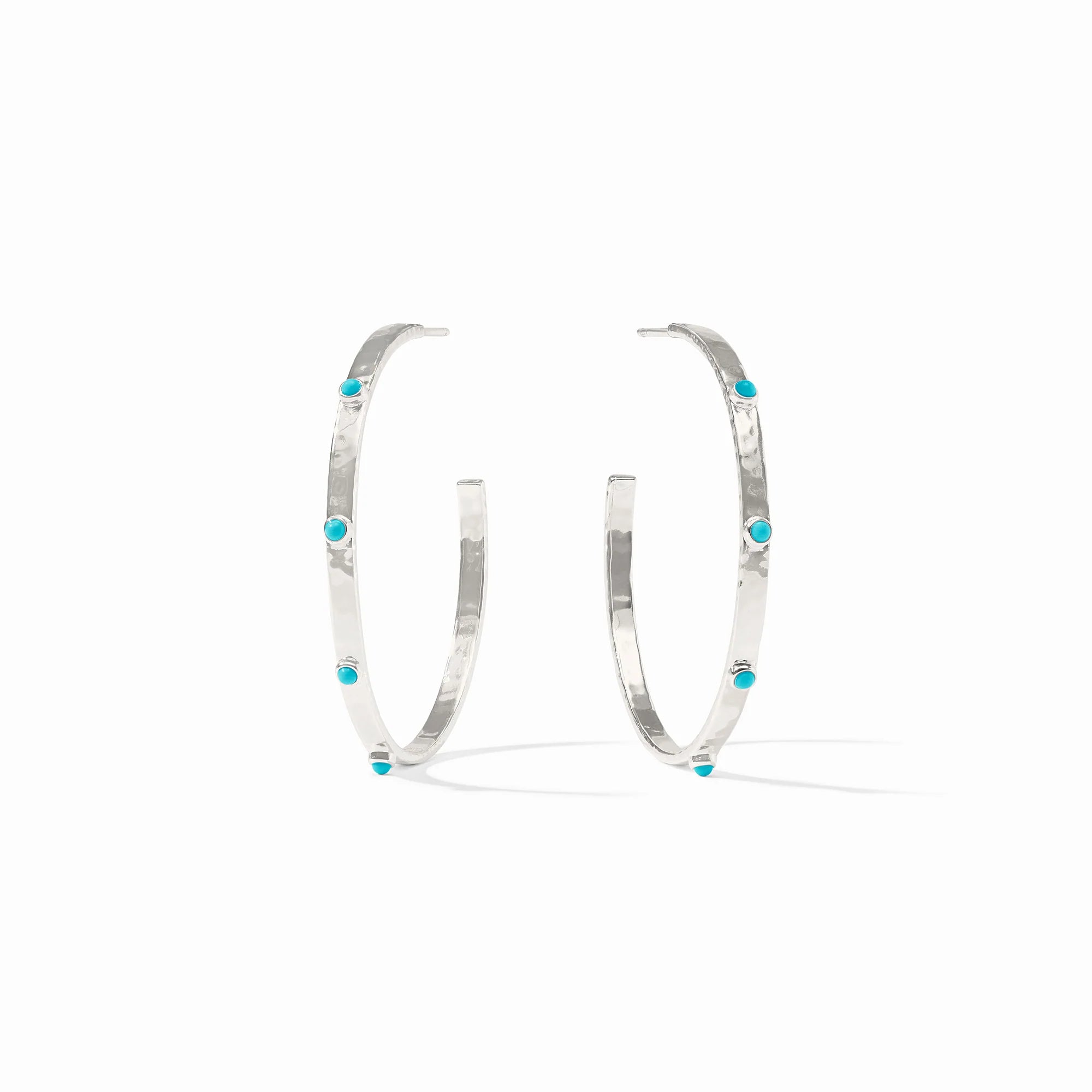 [Julie Vos] Crescent Stone Hoop-Turquoise Blue L