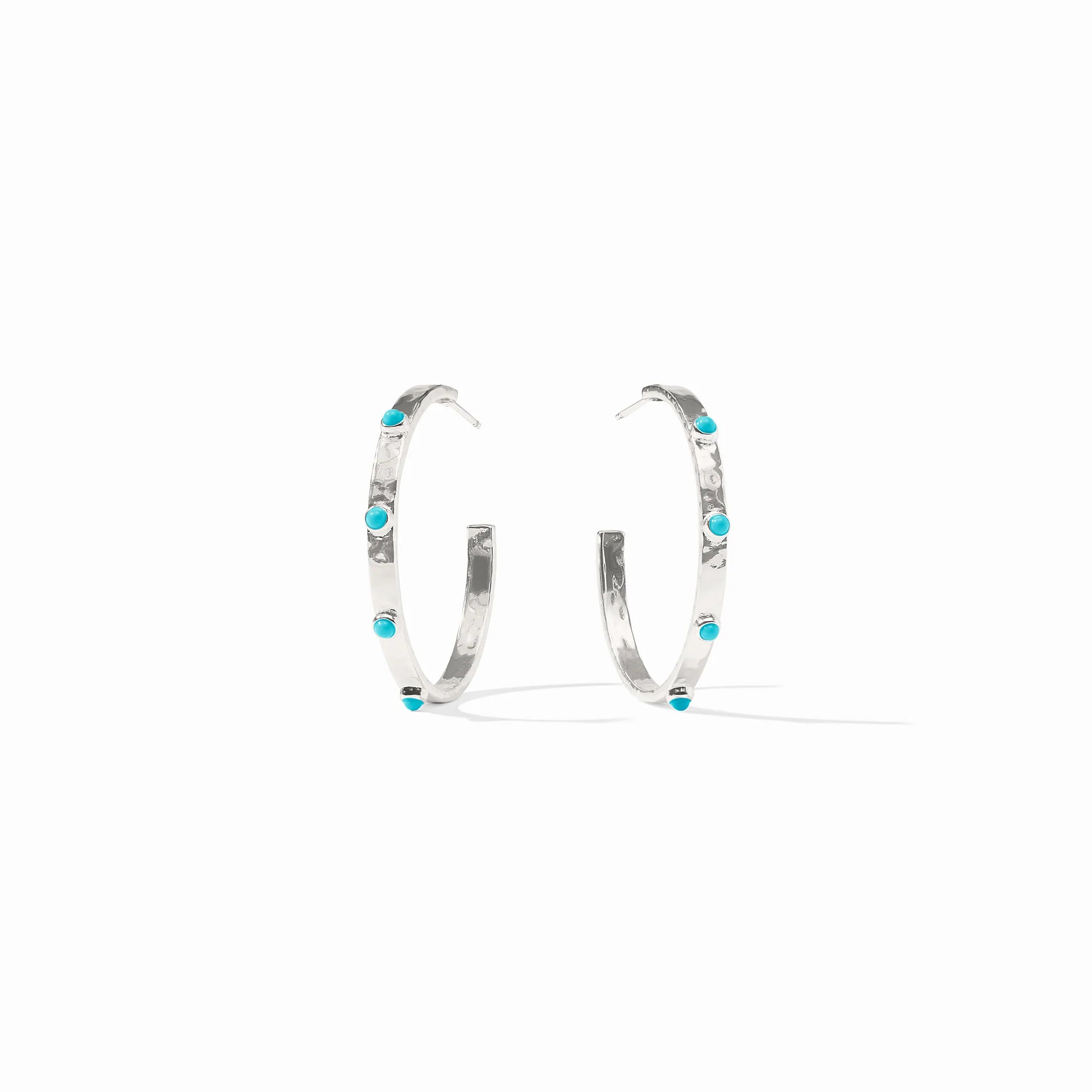 [Julie Vos]  Crescent Stone Hoop-Turquoise Blue M