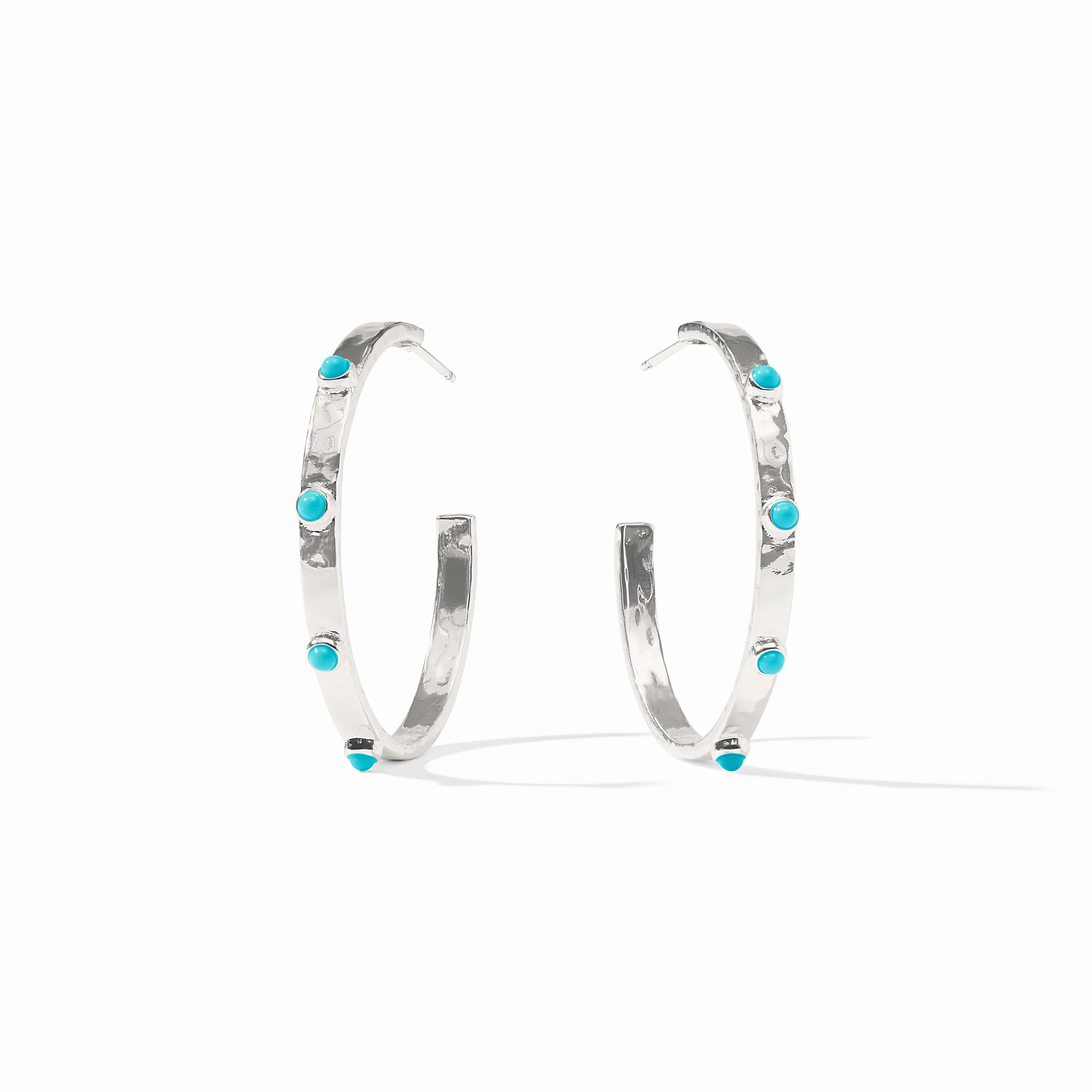 [Julie Vos]  Crescent Stone Hoop-Turquoise Blue M