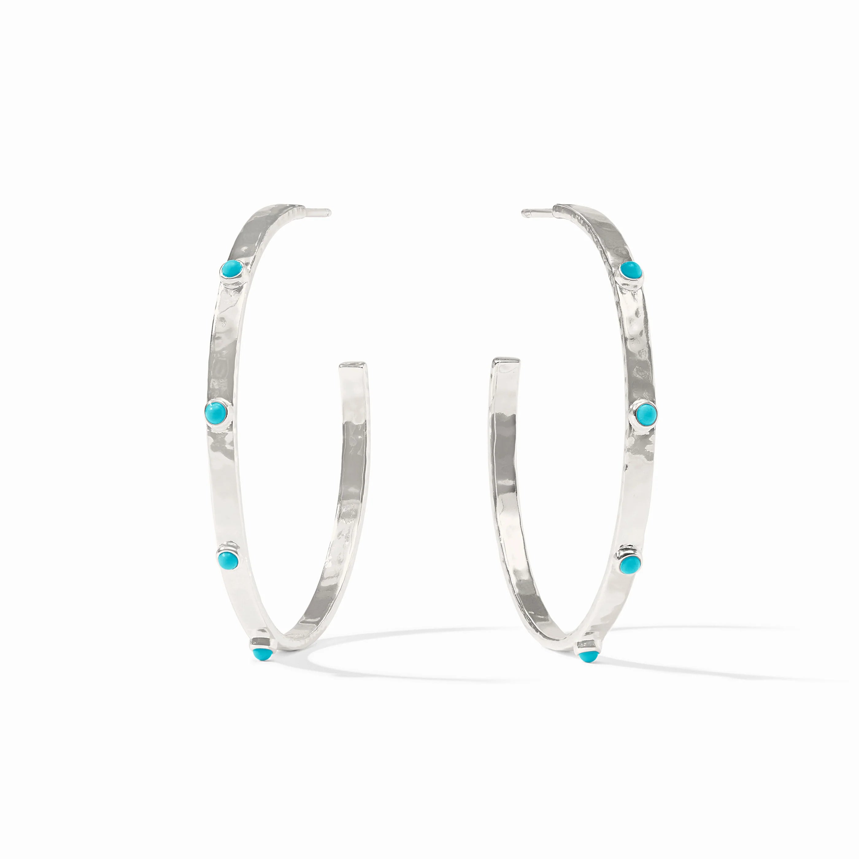 [Julie Vos] Crescent Stone Hoop-Turquoise Blue L