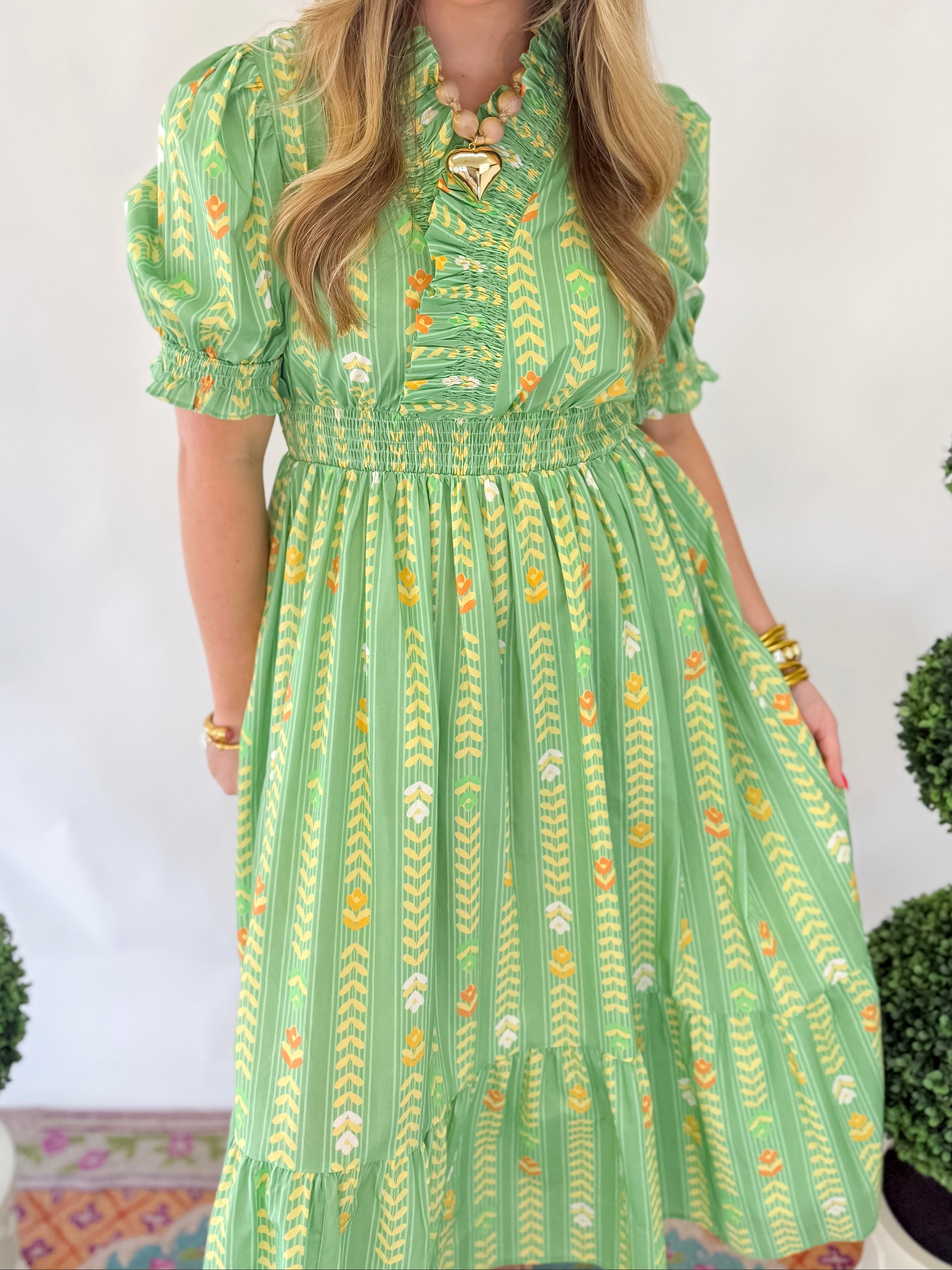 Isla Tiered Midi Dress - Sage