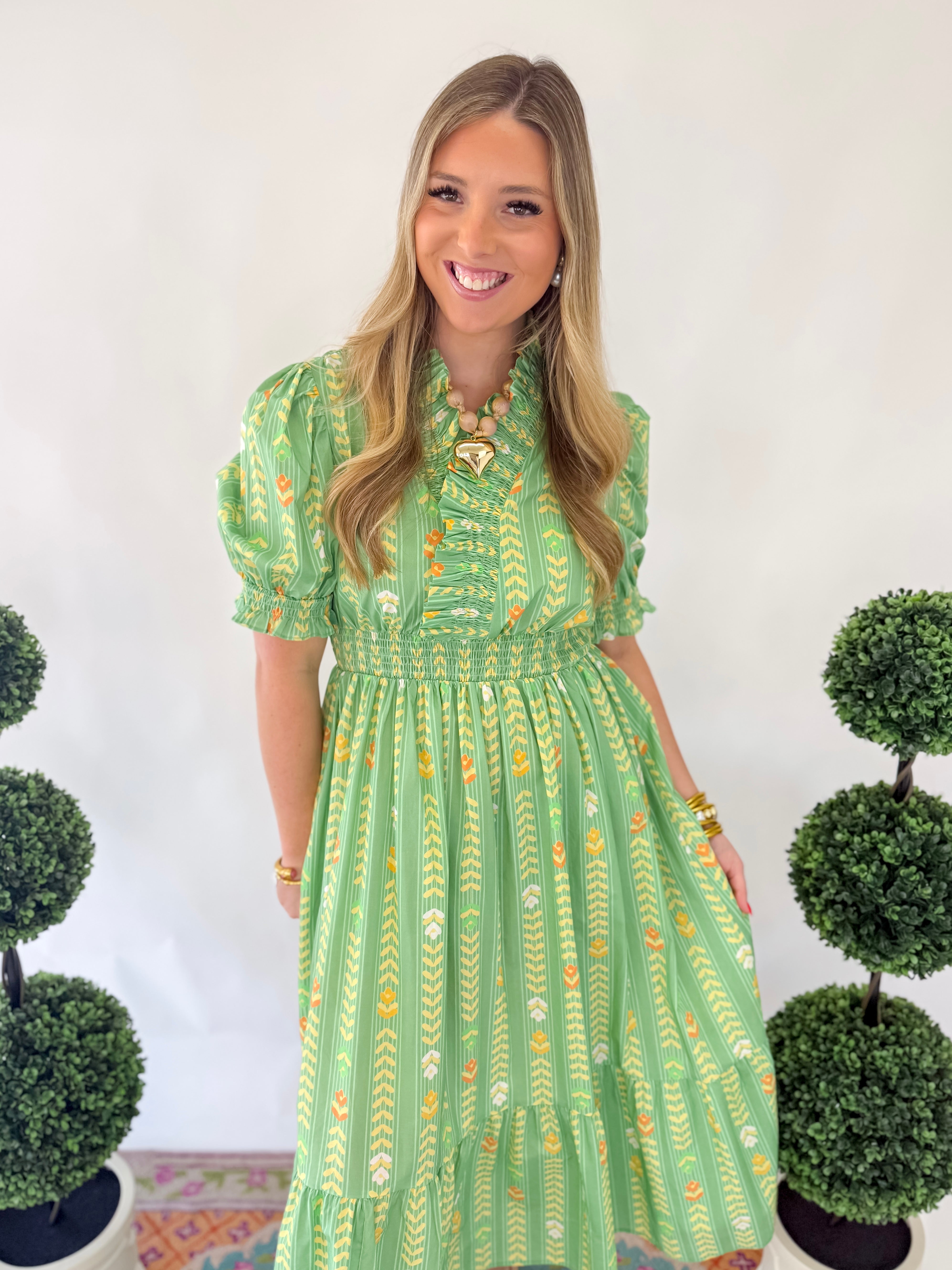 Isla Tiered Midi Dress - Sage