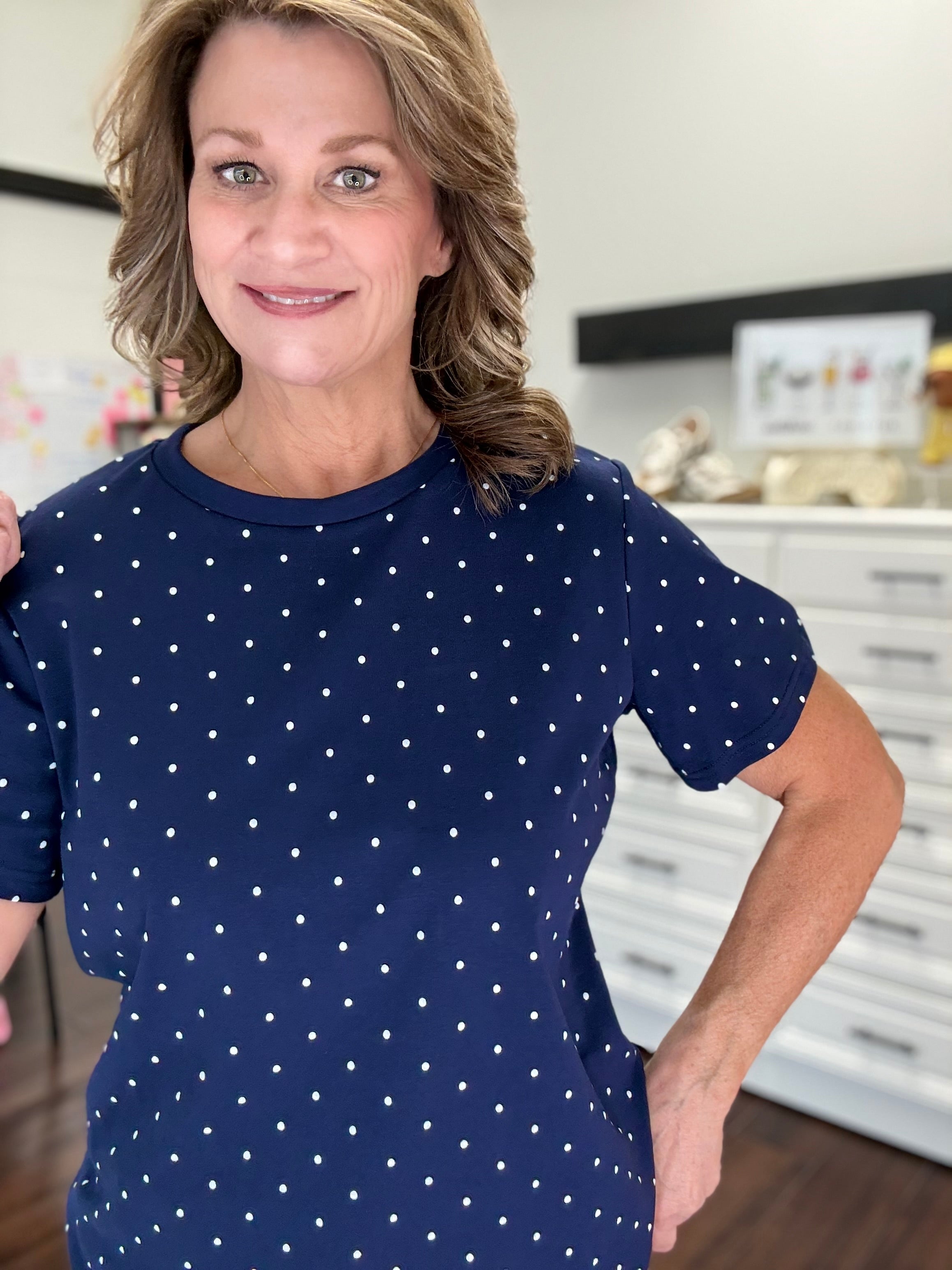 Perfect Polka Dot Navy Tee