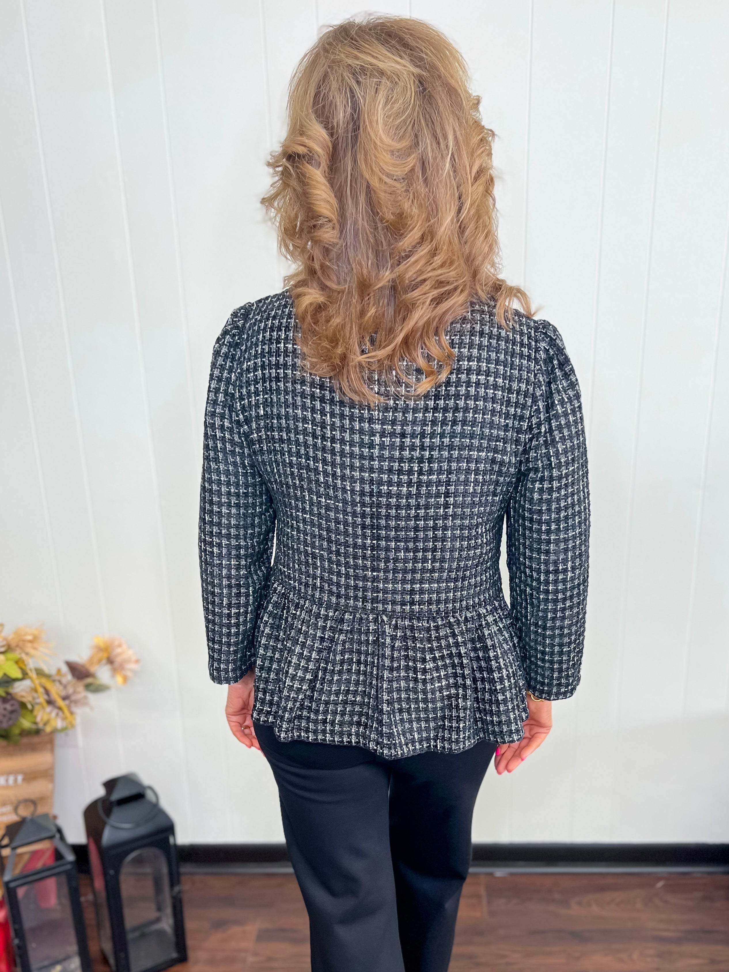 Style Hub Tweed Peplum Jacket