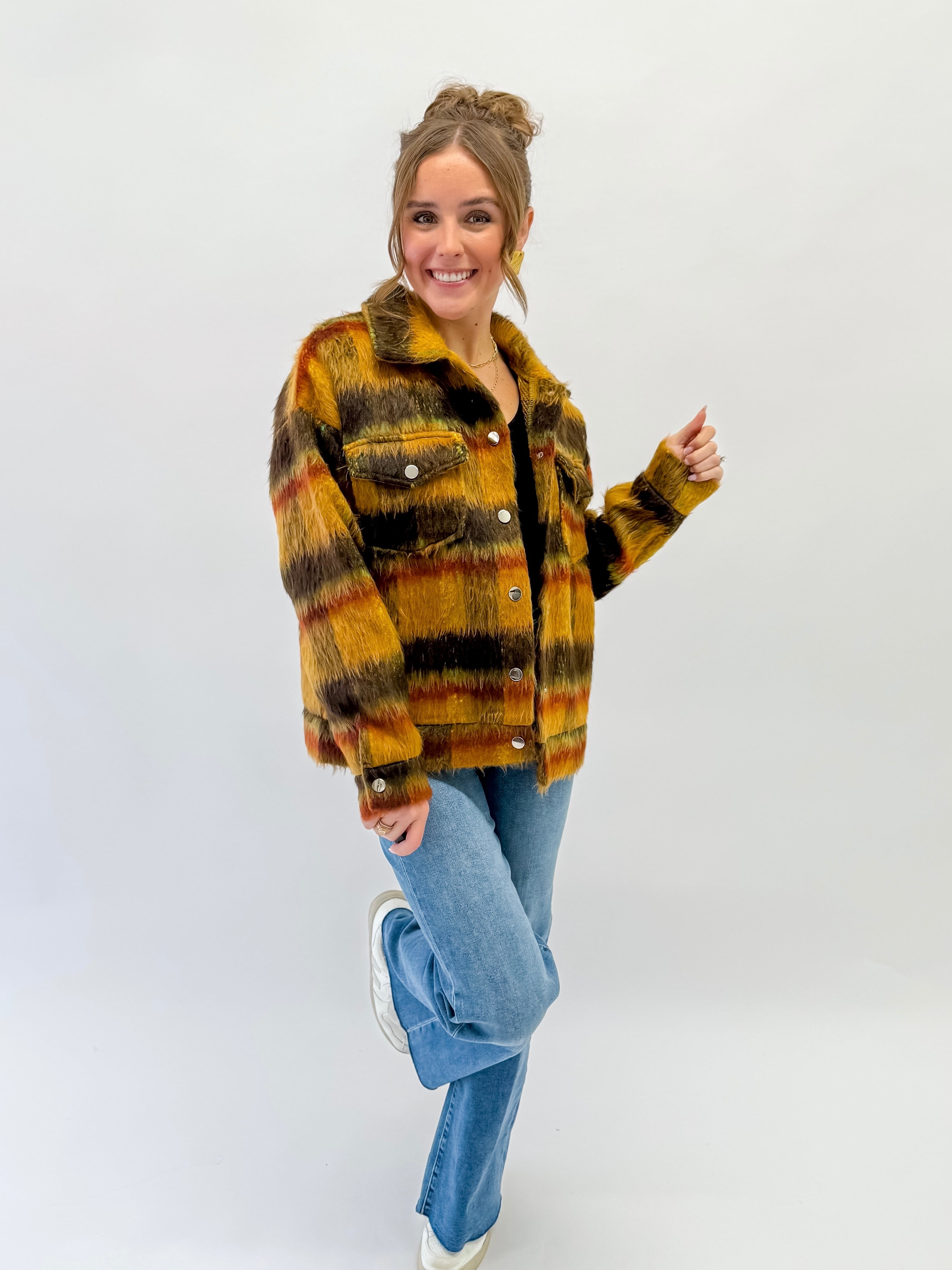 Darcey Space Dye Front Snap Shacket