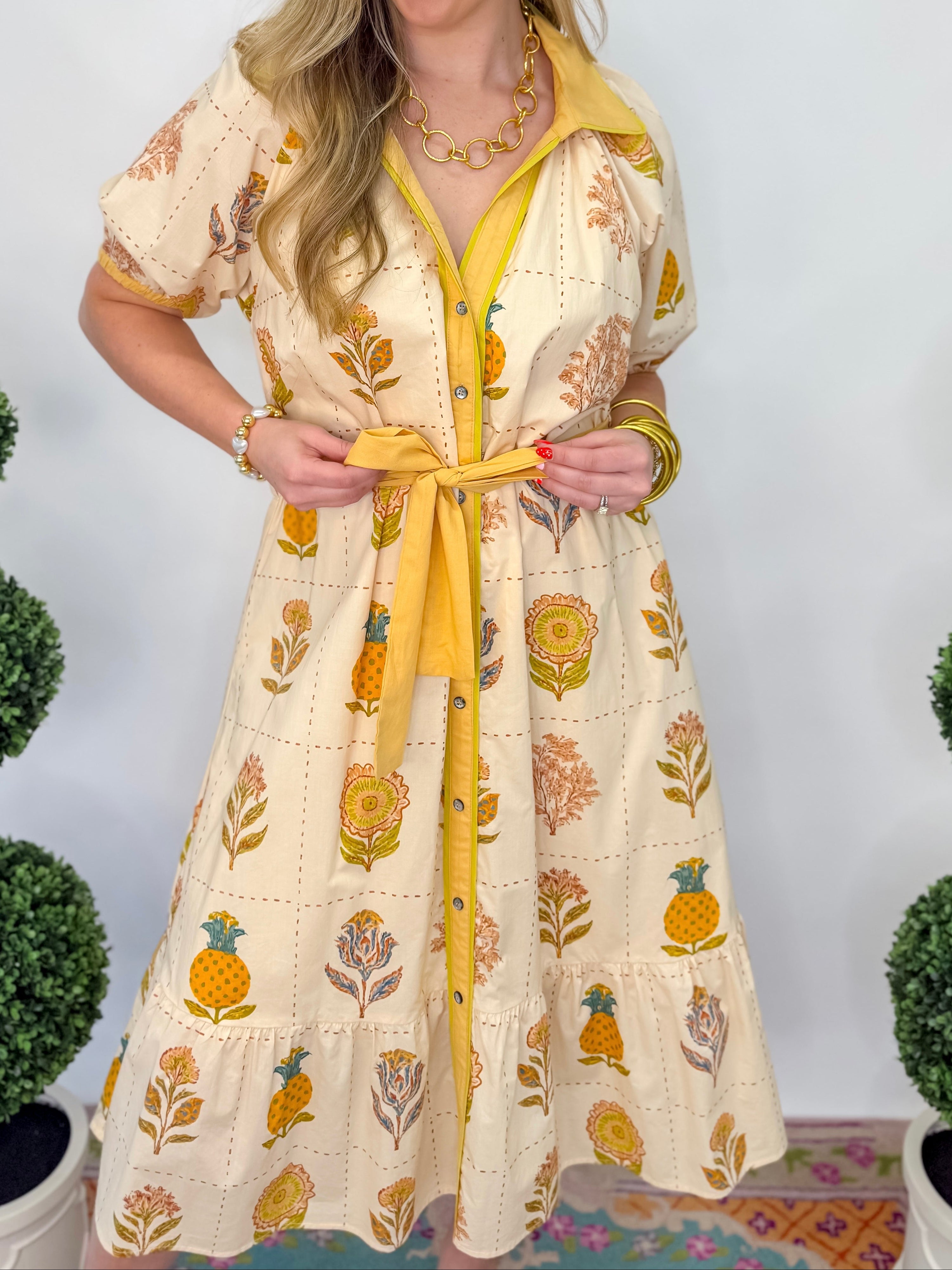 In The Garden Midi Dress - Ecru