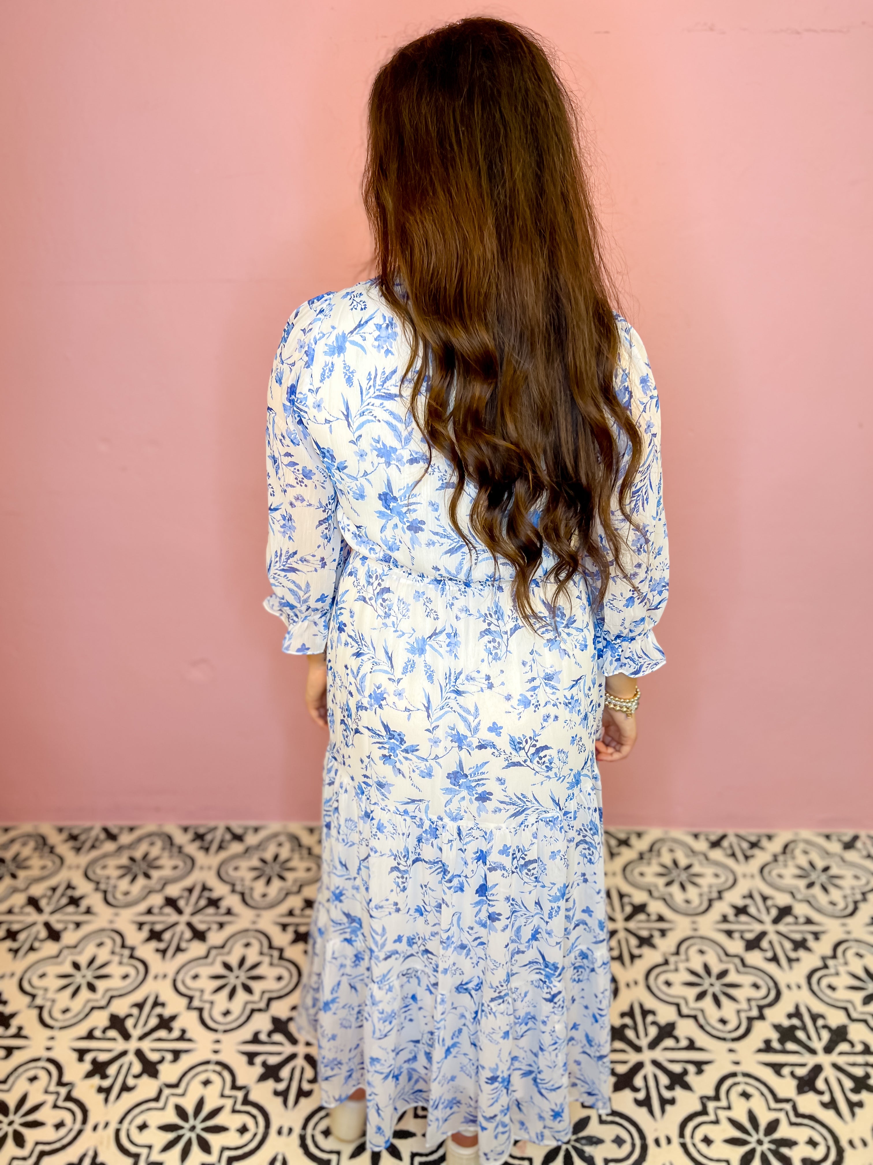 Spring Tea Maxi Dress-French Blue