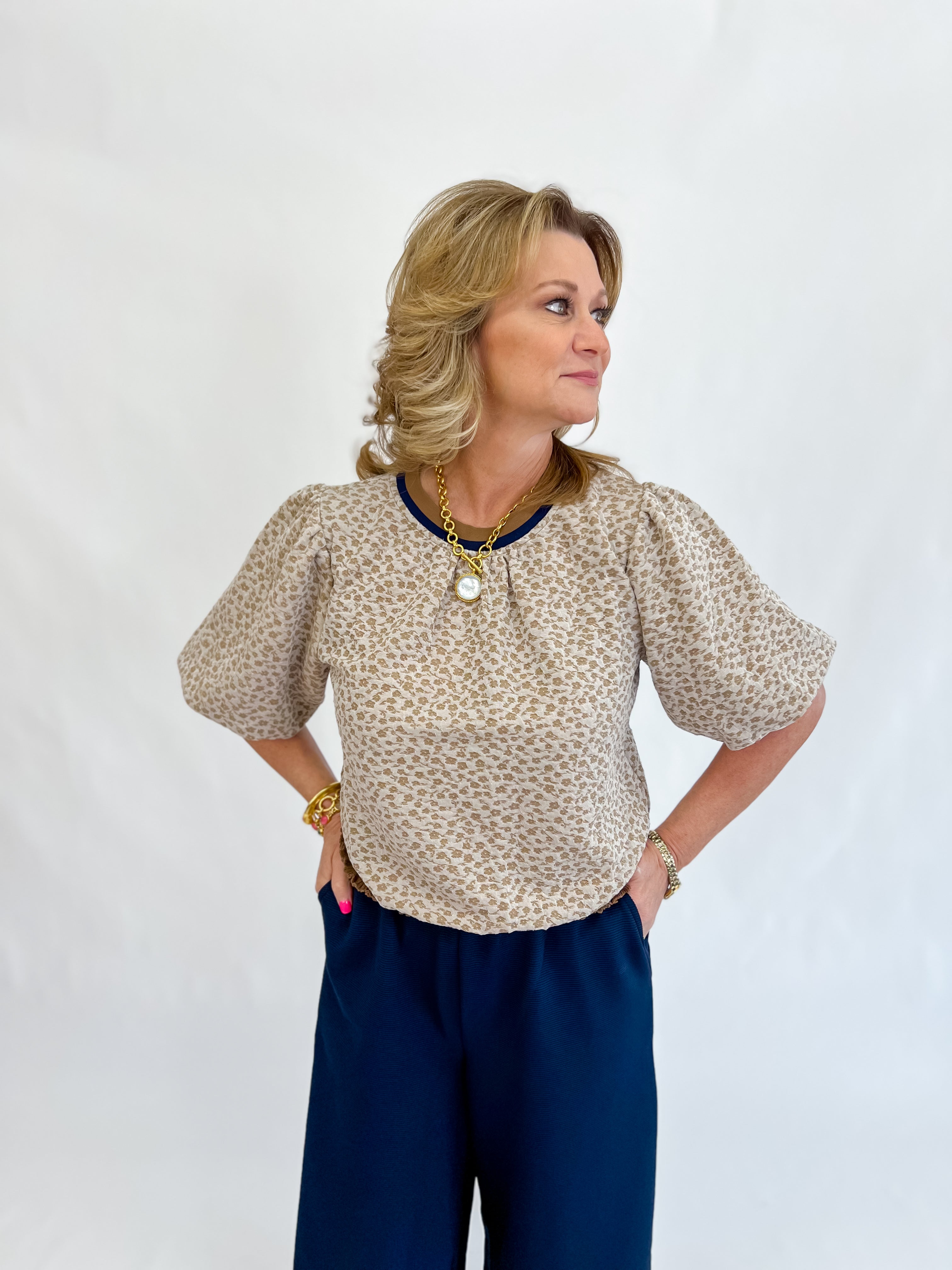 Pretty Posh Knit Top-Taupe