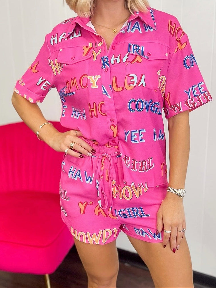 Pink Howdy Partner Shorts