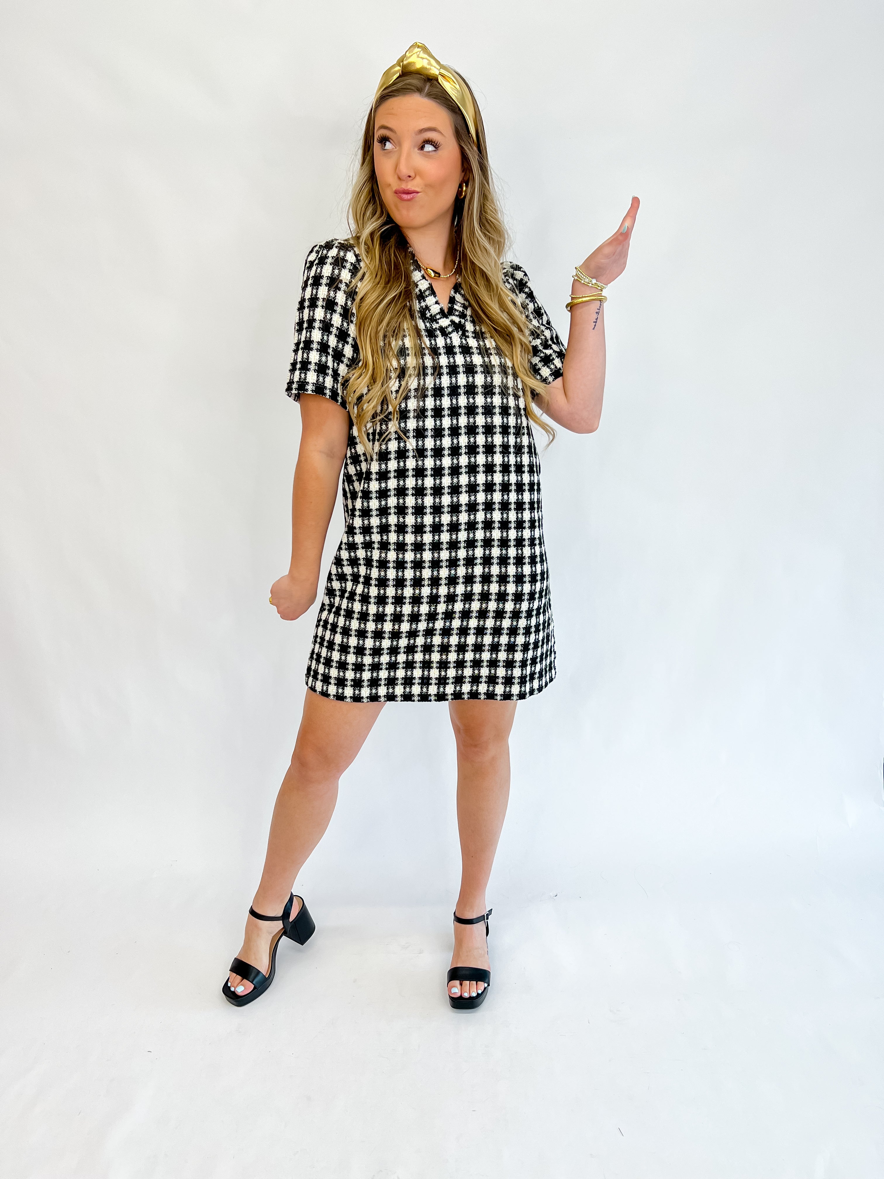 Timeless Plaid Tweed Dress