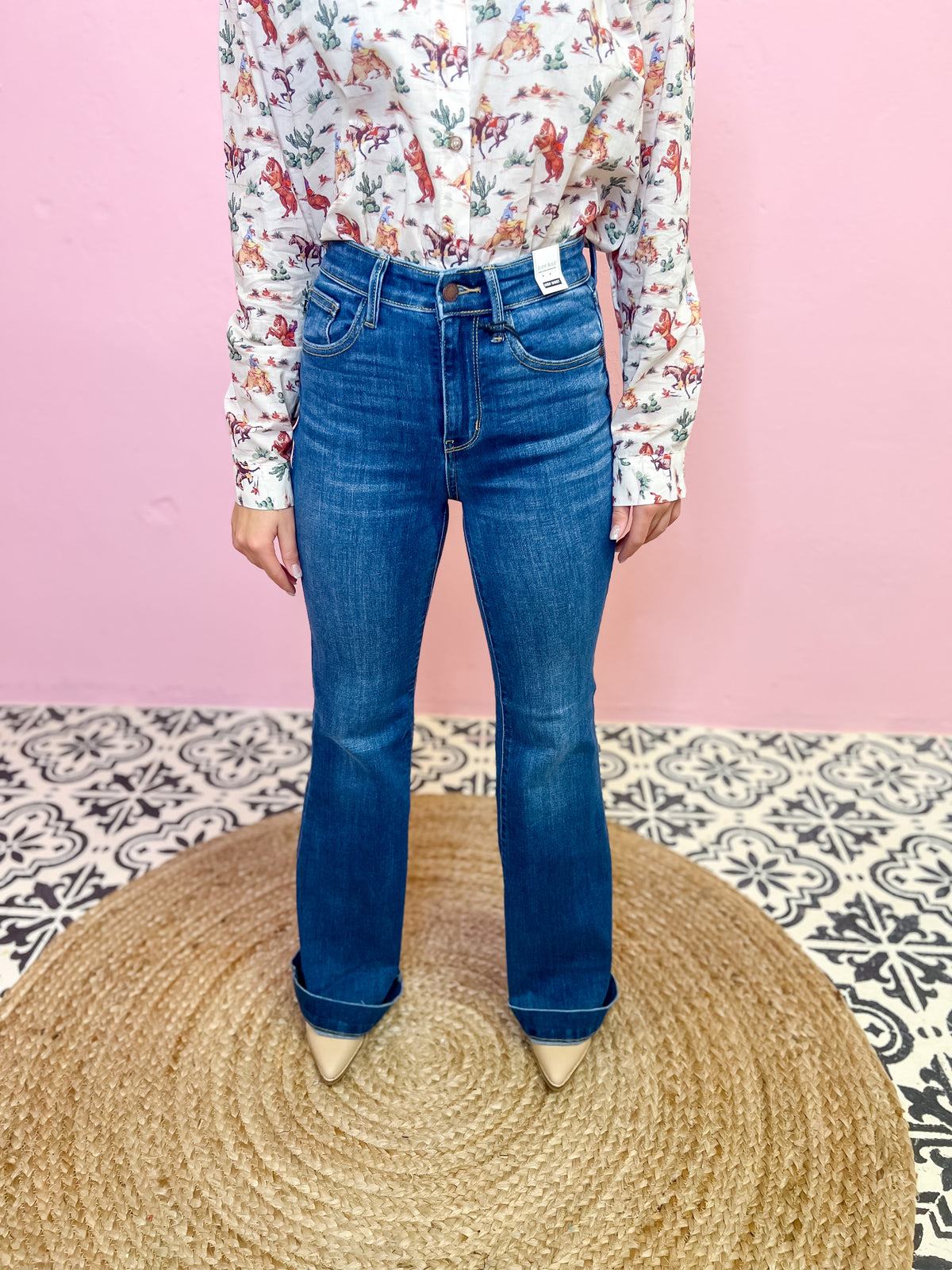 Blue Faux Leather HW Judy Blue