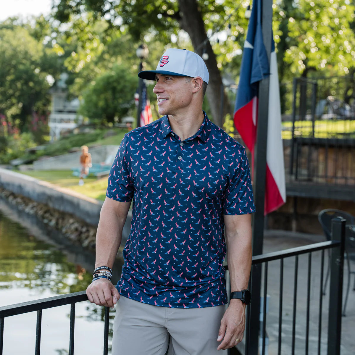 USA EAGLE- PERFORMANCE POLO-NAVY