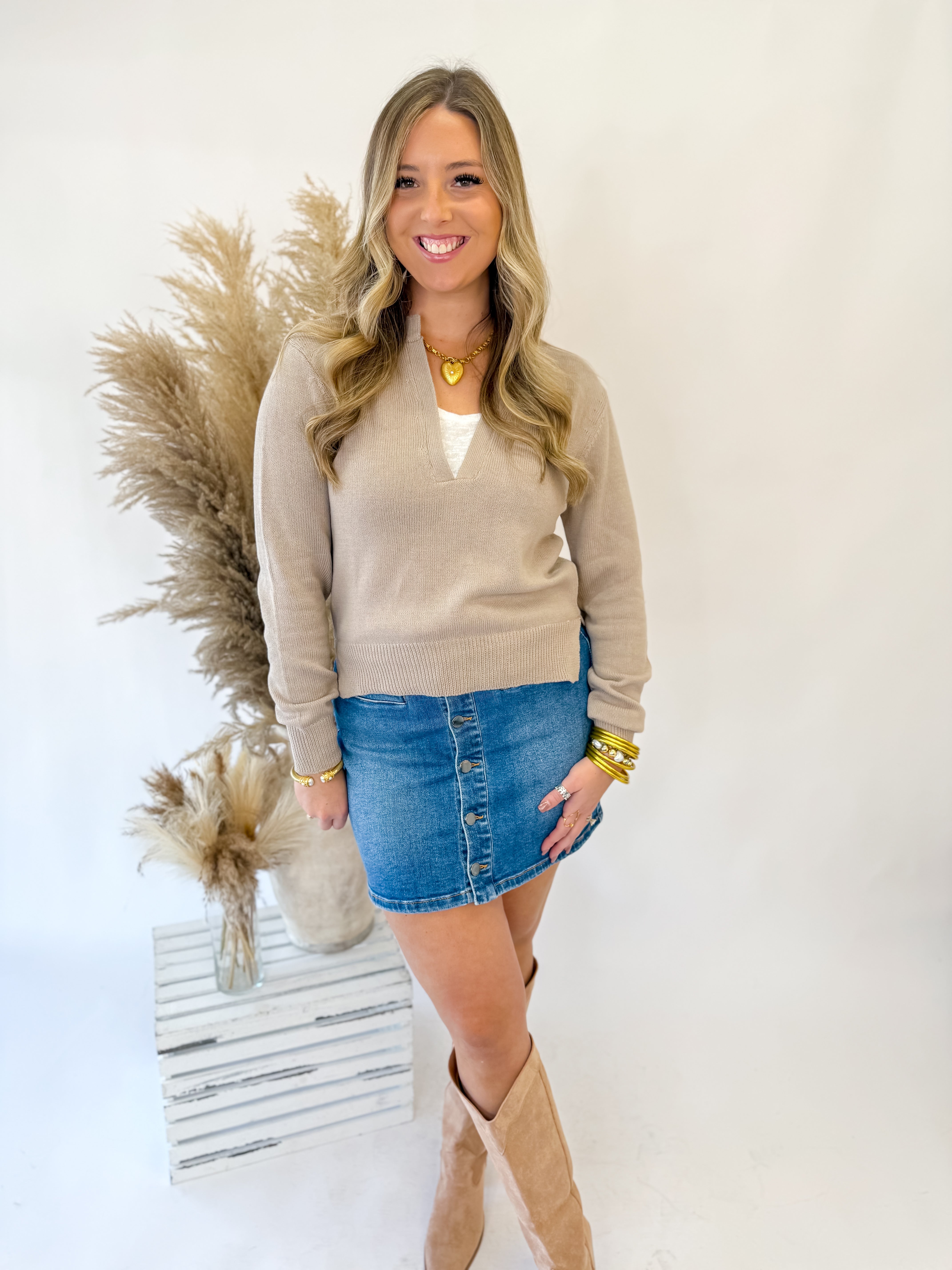 [Elan] Almond Drift Sweater