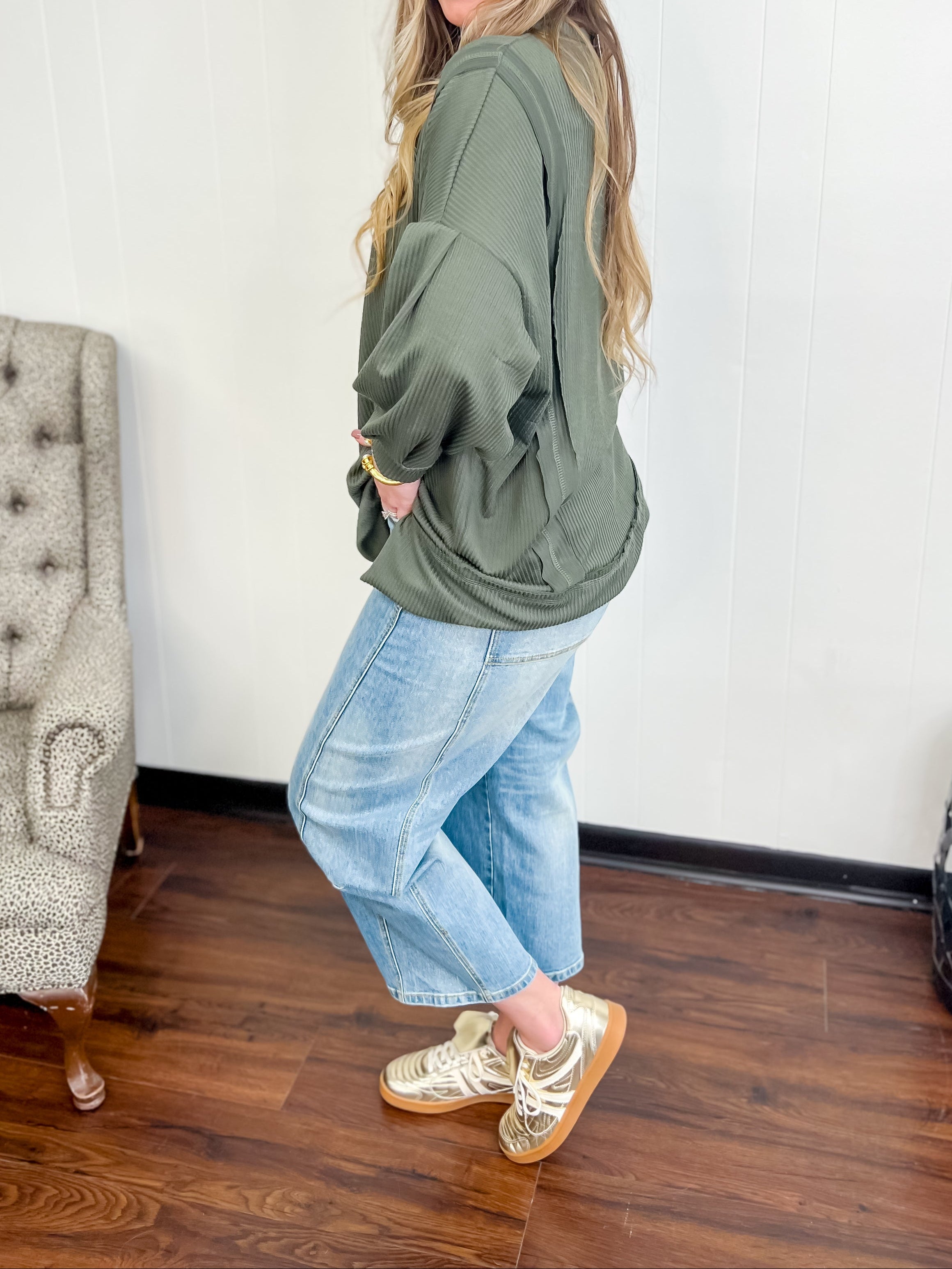 Over-Sized Tunic Top-Olive