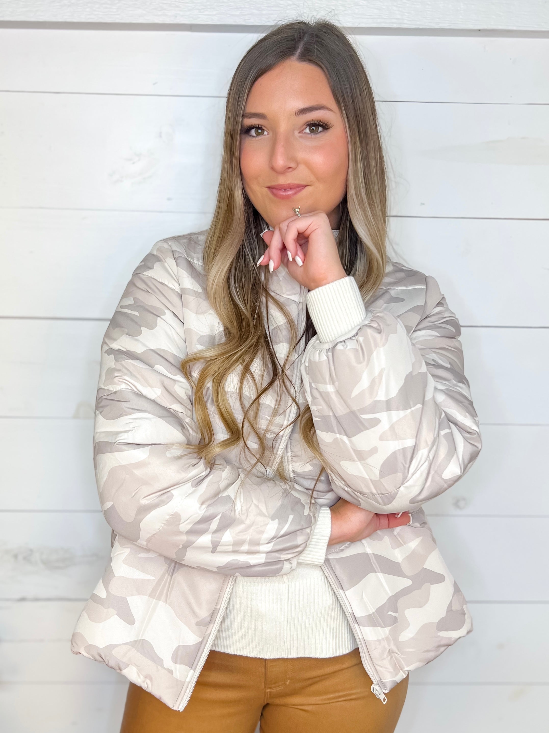 [Mud Pie] Neutral Wade Puffer Jacket- Taupe