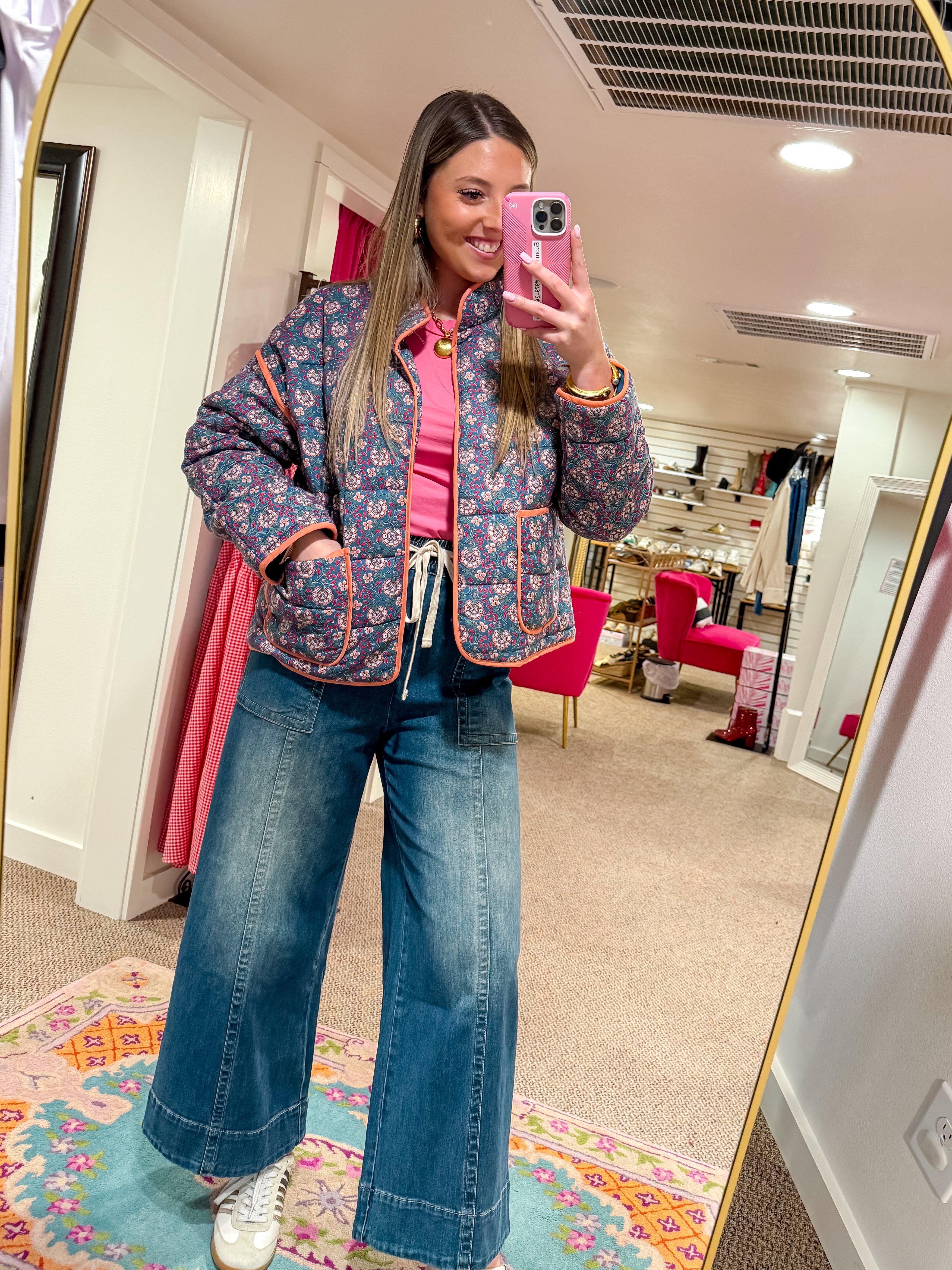 [Mud Pie] Cher Block Print Jacket- Blue