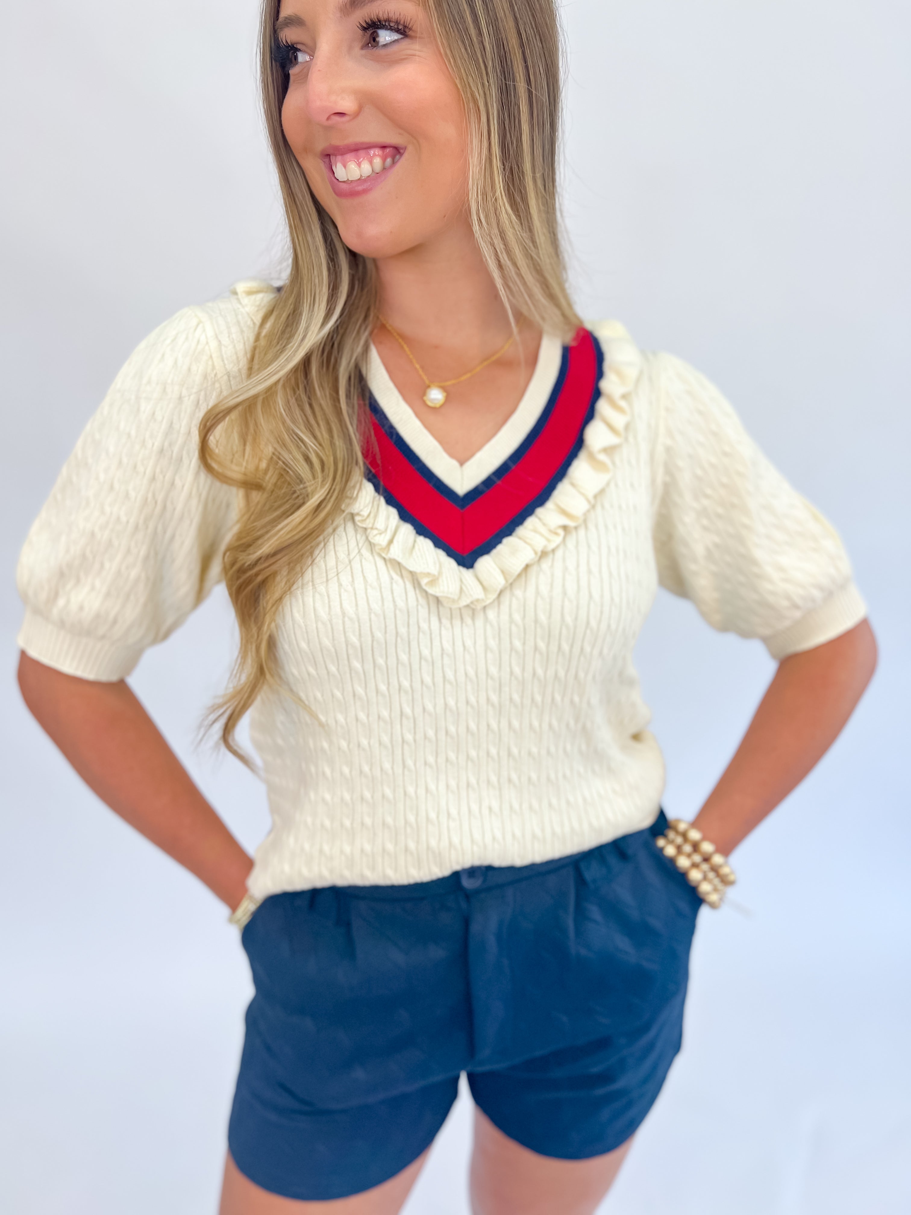 Simply Radiant V-Neck Sweater Top