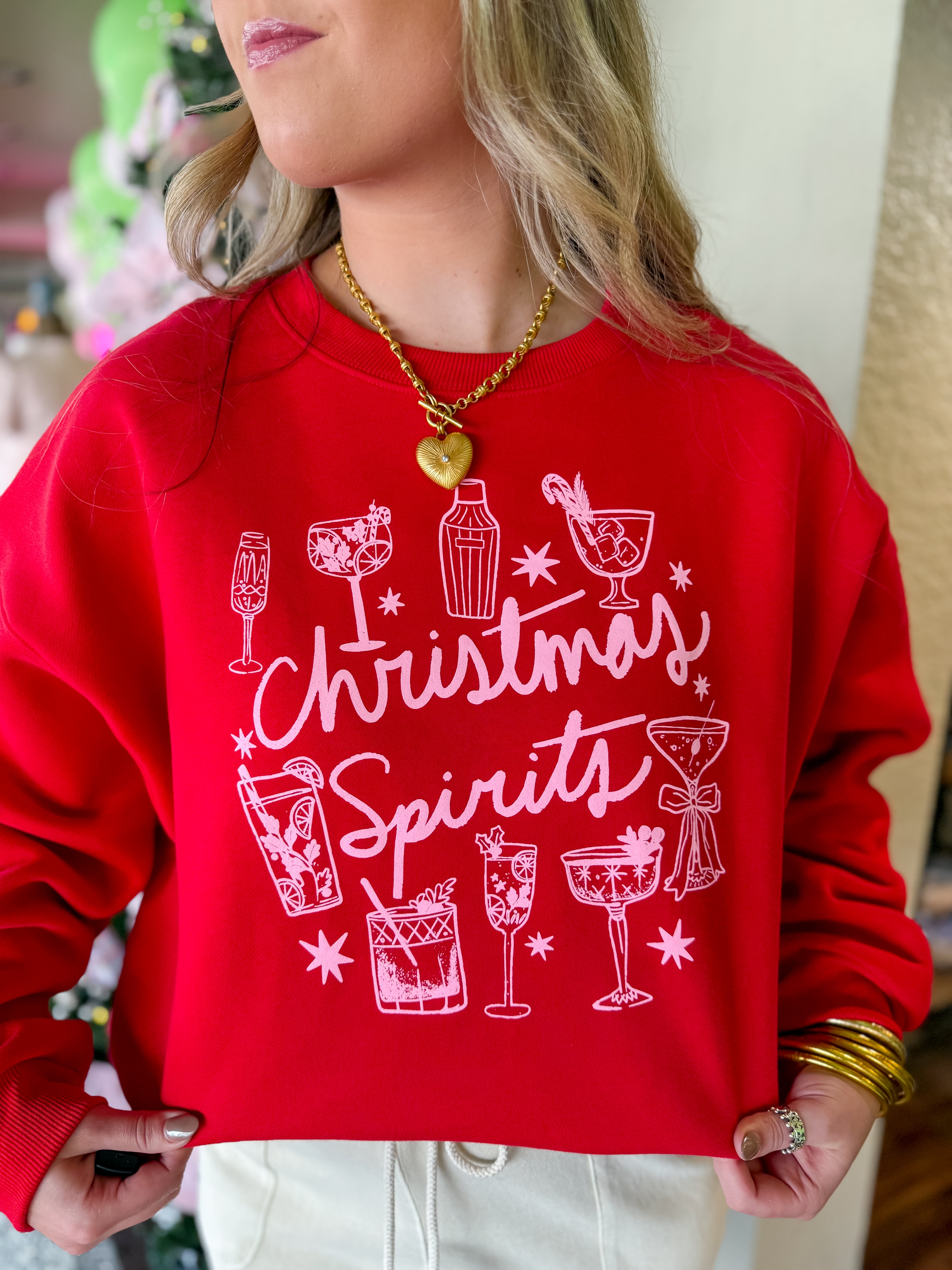 Christmas Spirits Crop Sweatshirt