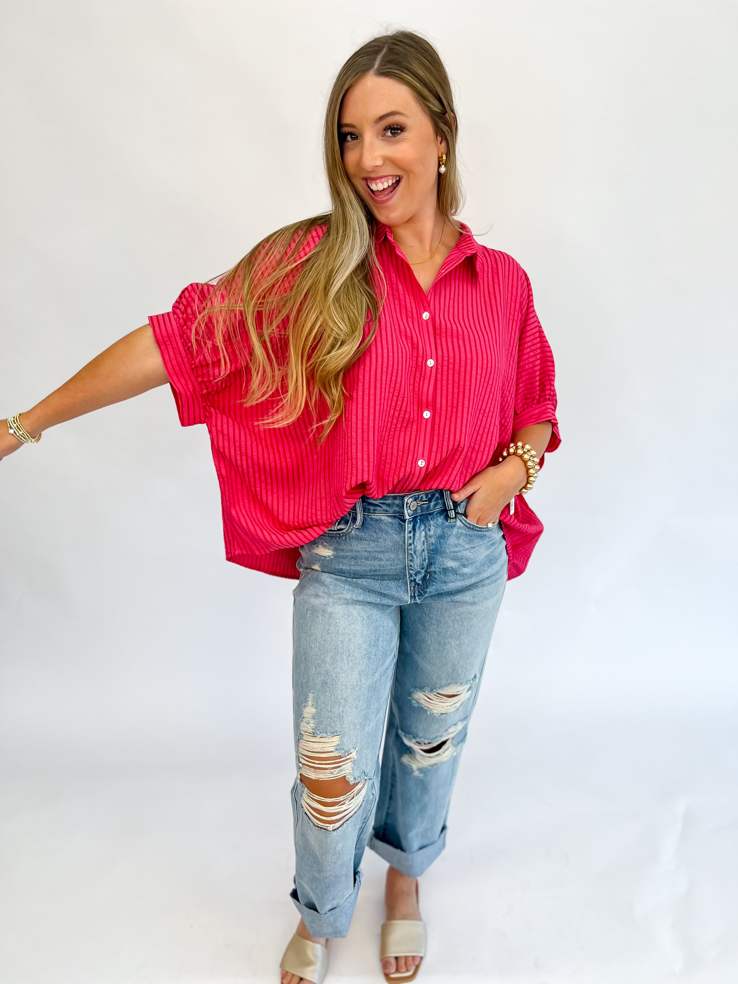 Sally Striped Oversized Blouse