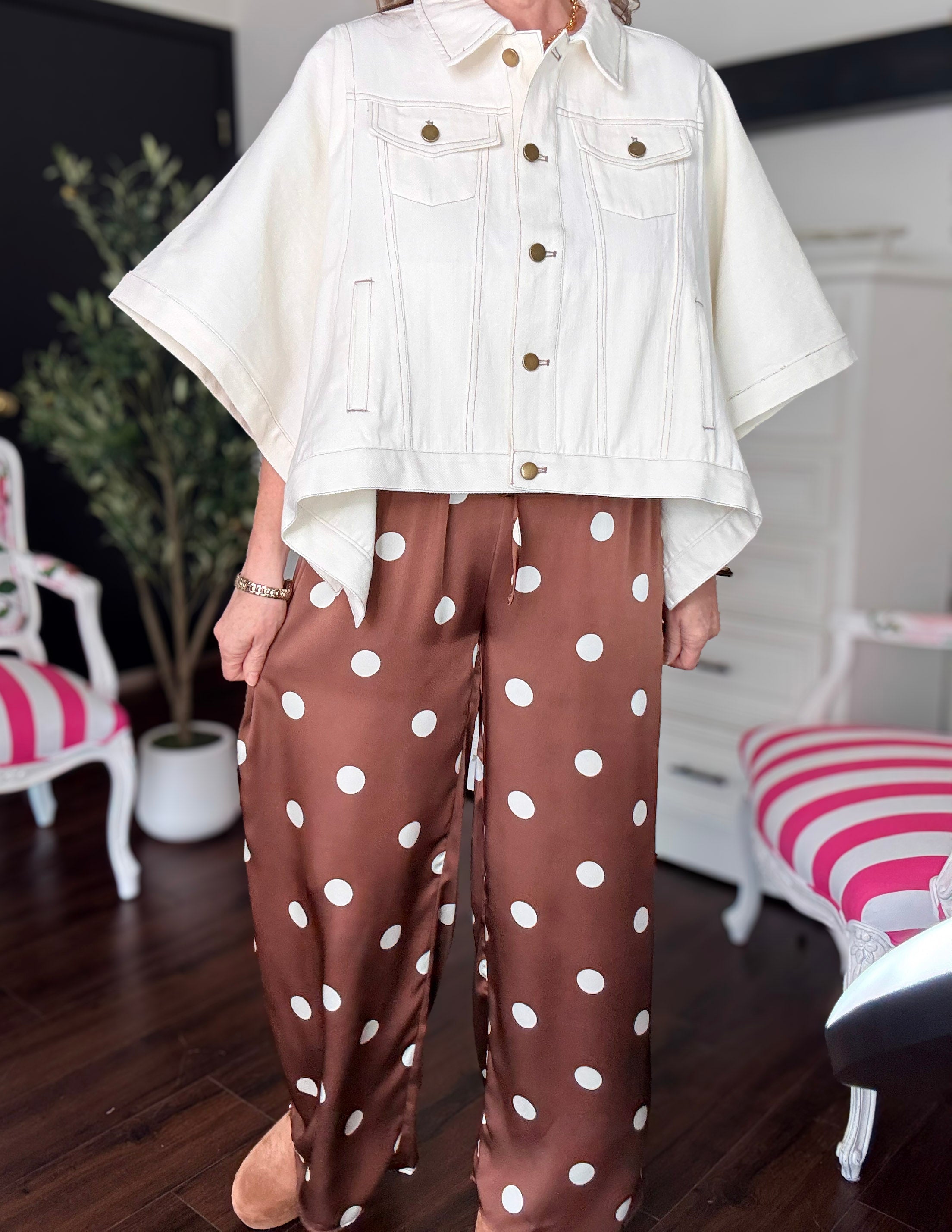Easygoing Short Sleeve Shacket - Ecru