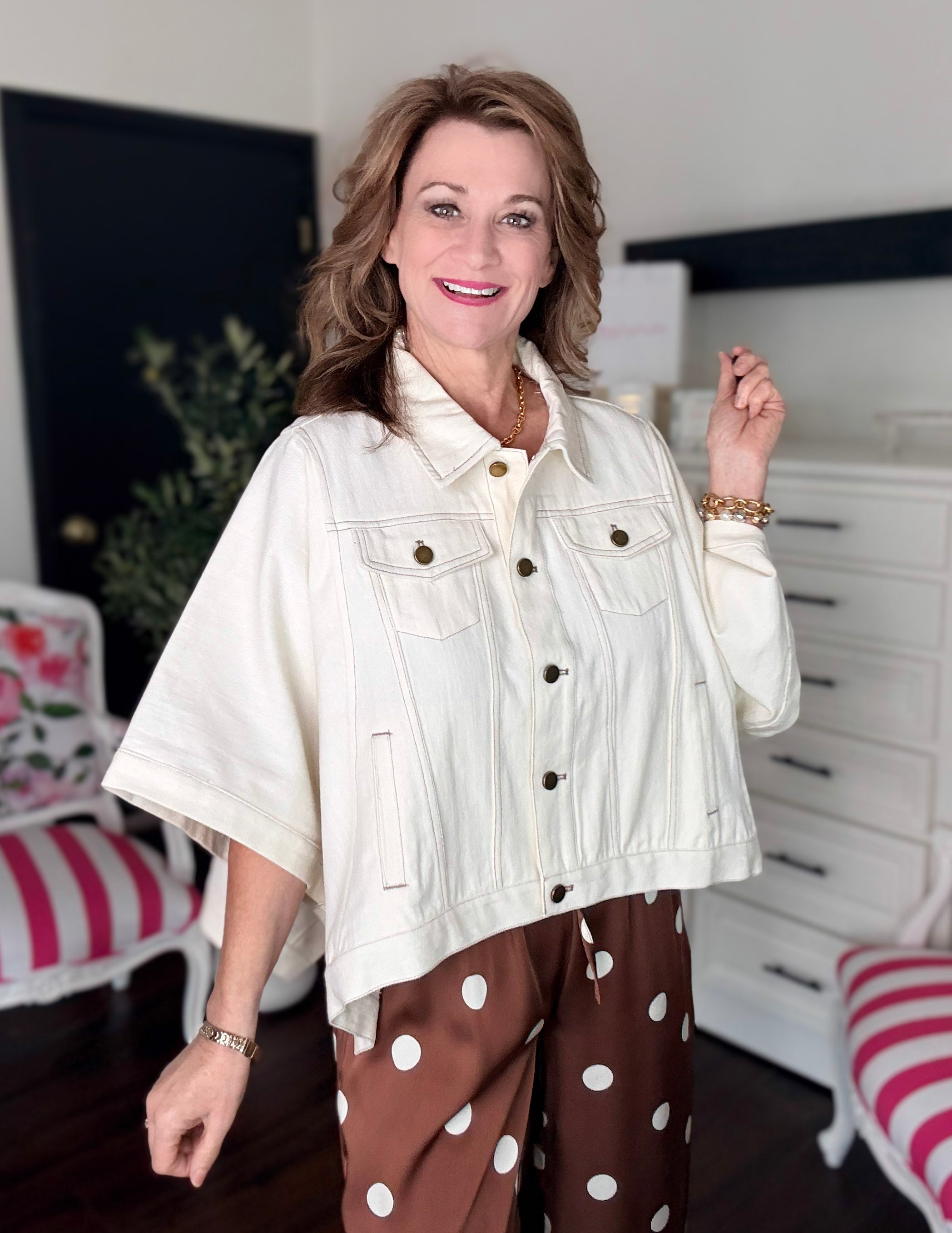 Easygoing Short Sleeve Shacket - Ecru