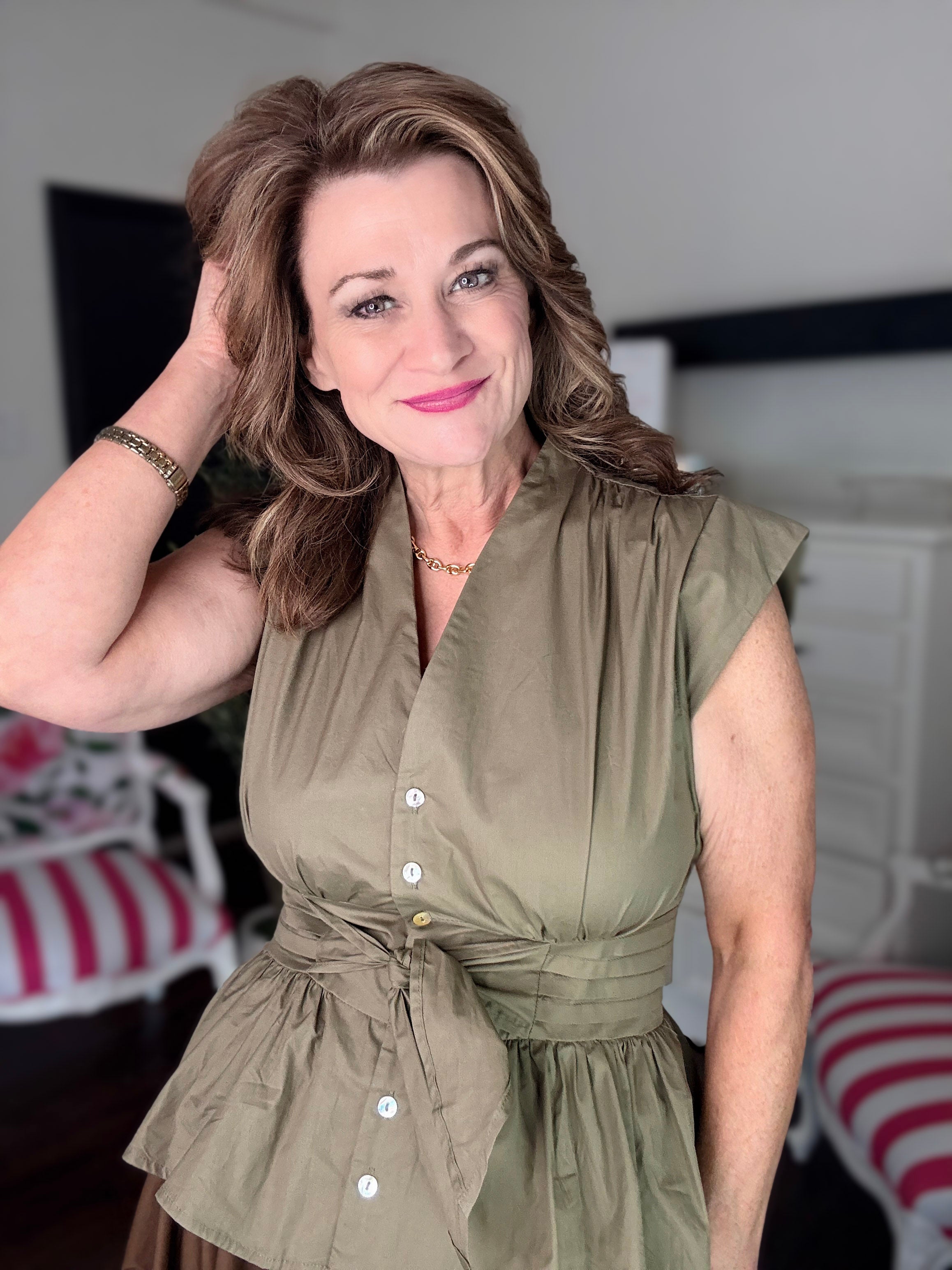 Elevated Style Top-Olive