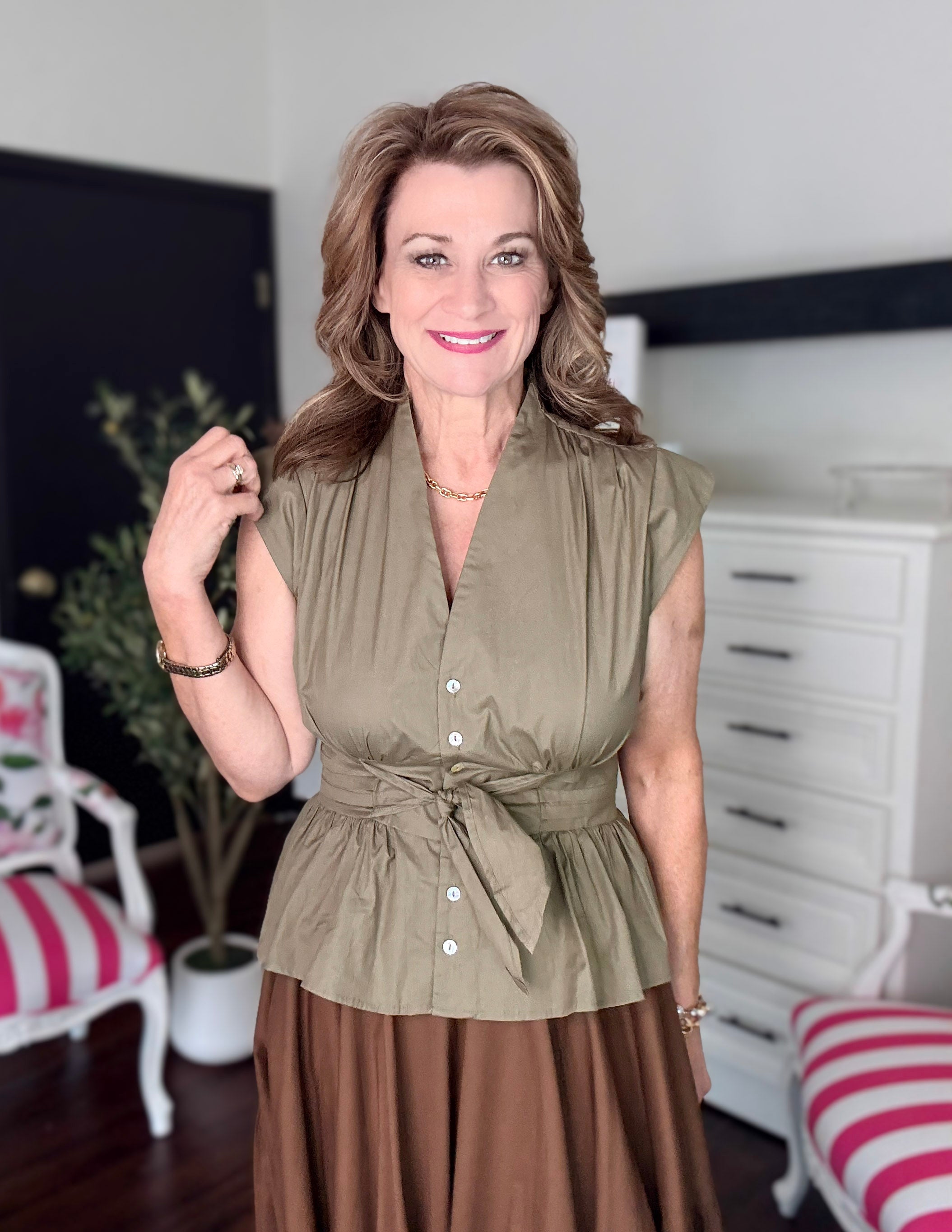 Elevated Style Top-Olive