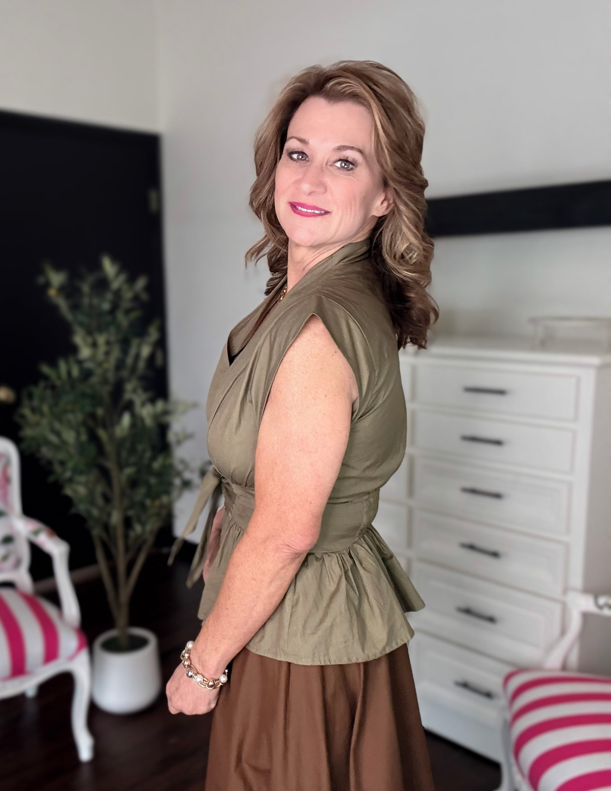 Elevated Style Top-Olive