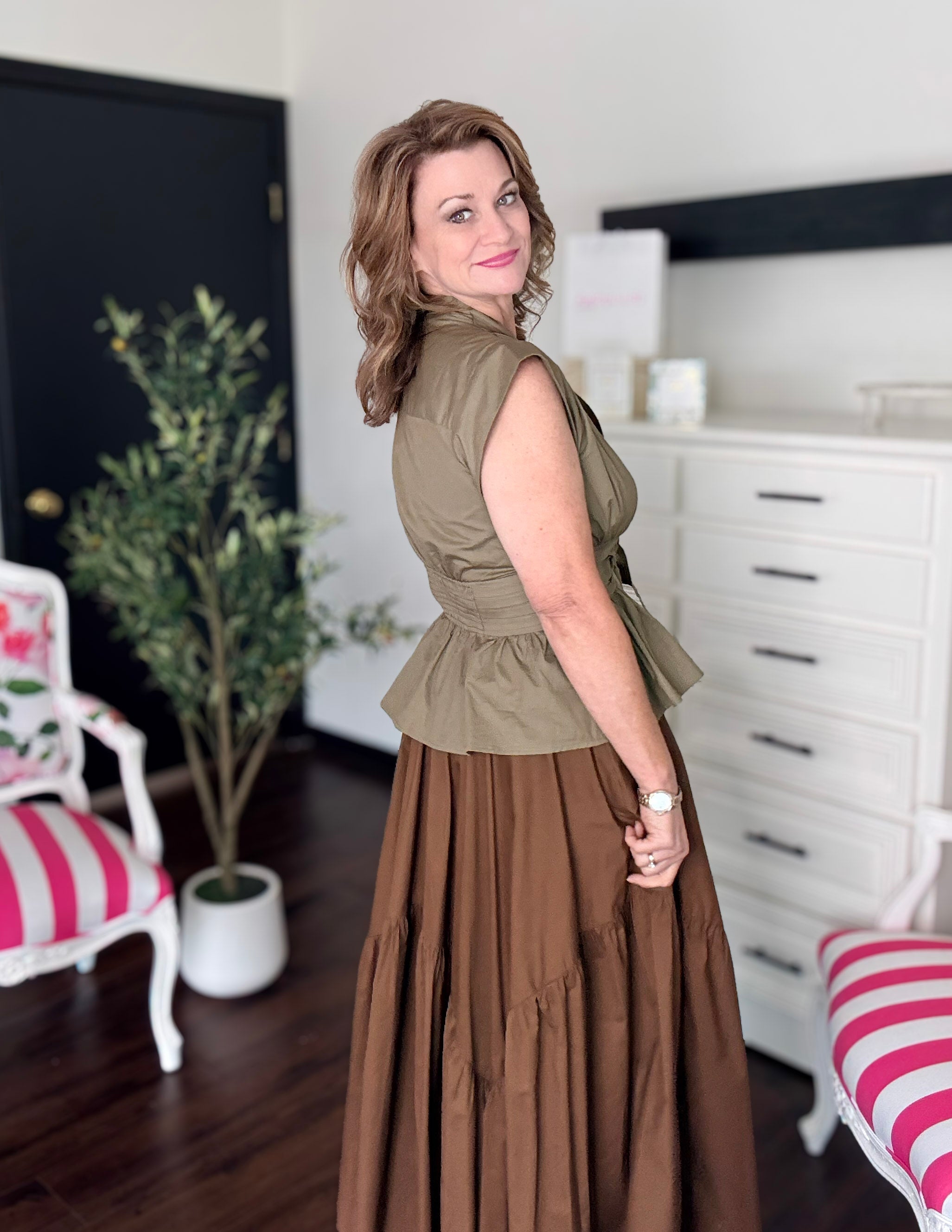 Elevated Style Top-Olive