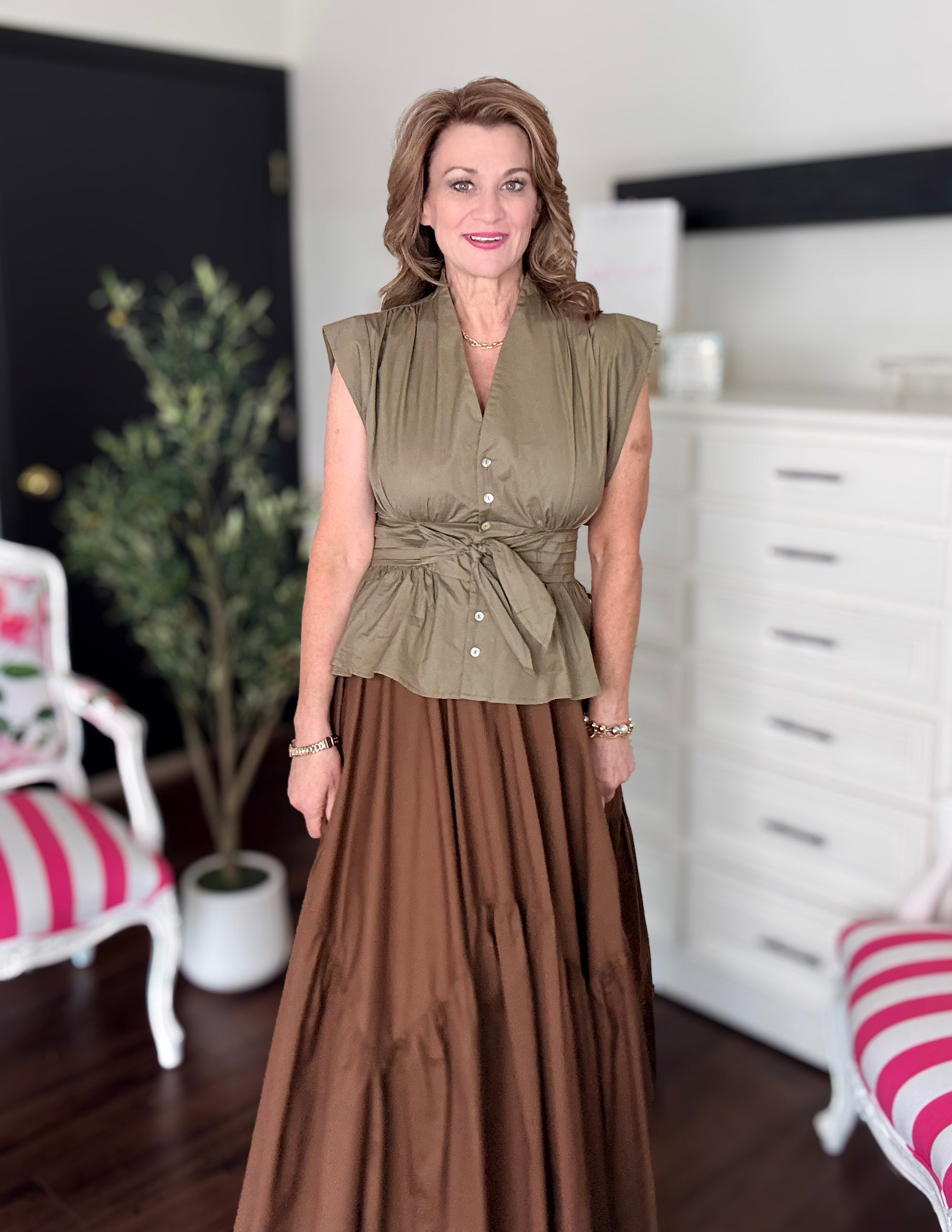 Elevated Style Top-Olive