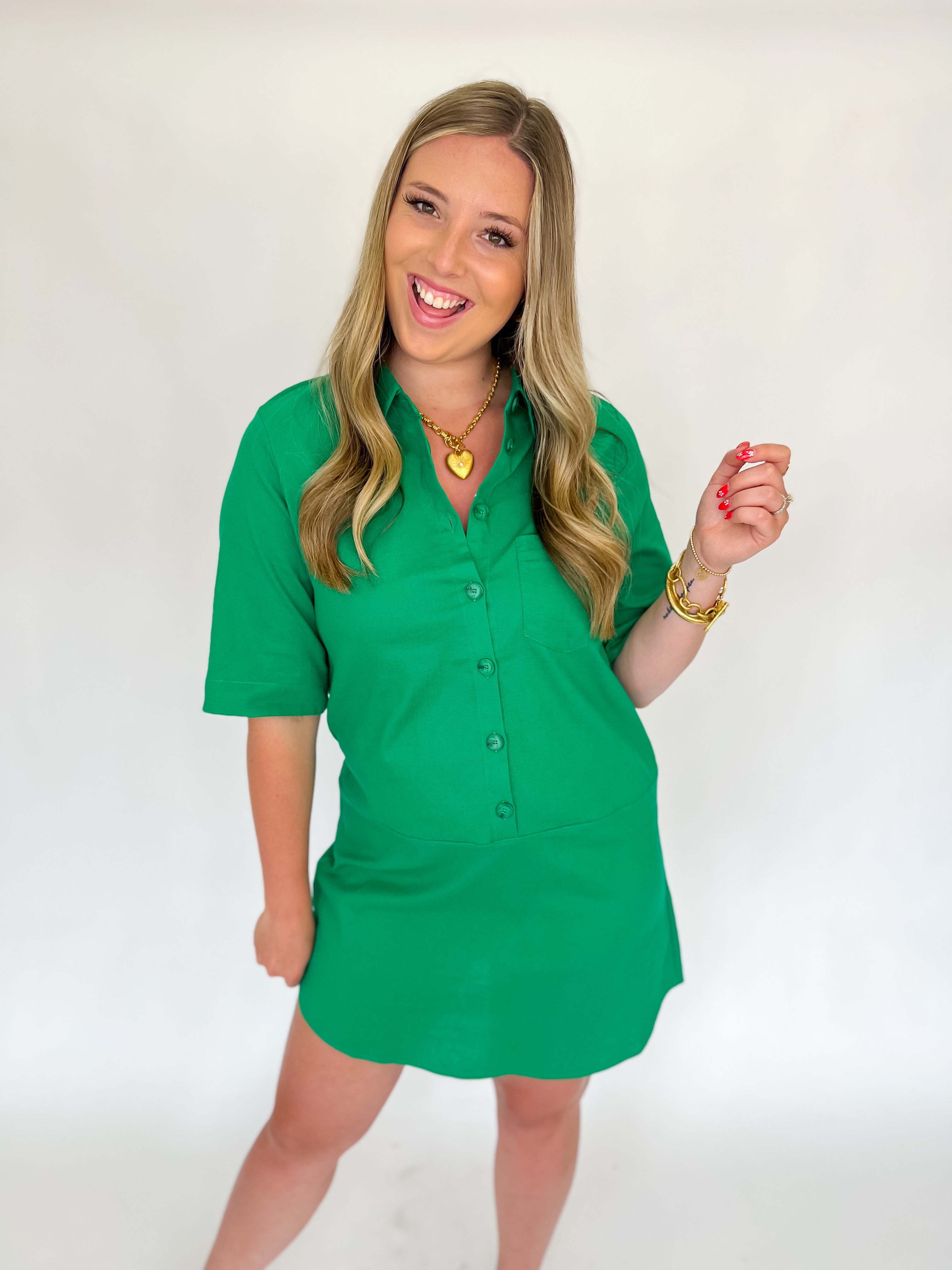 [THML] Simply Chic Dress - Green
