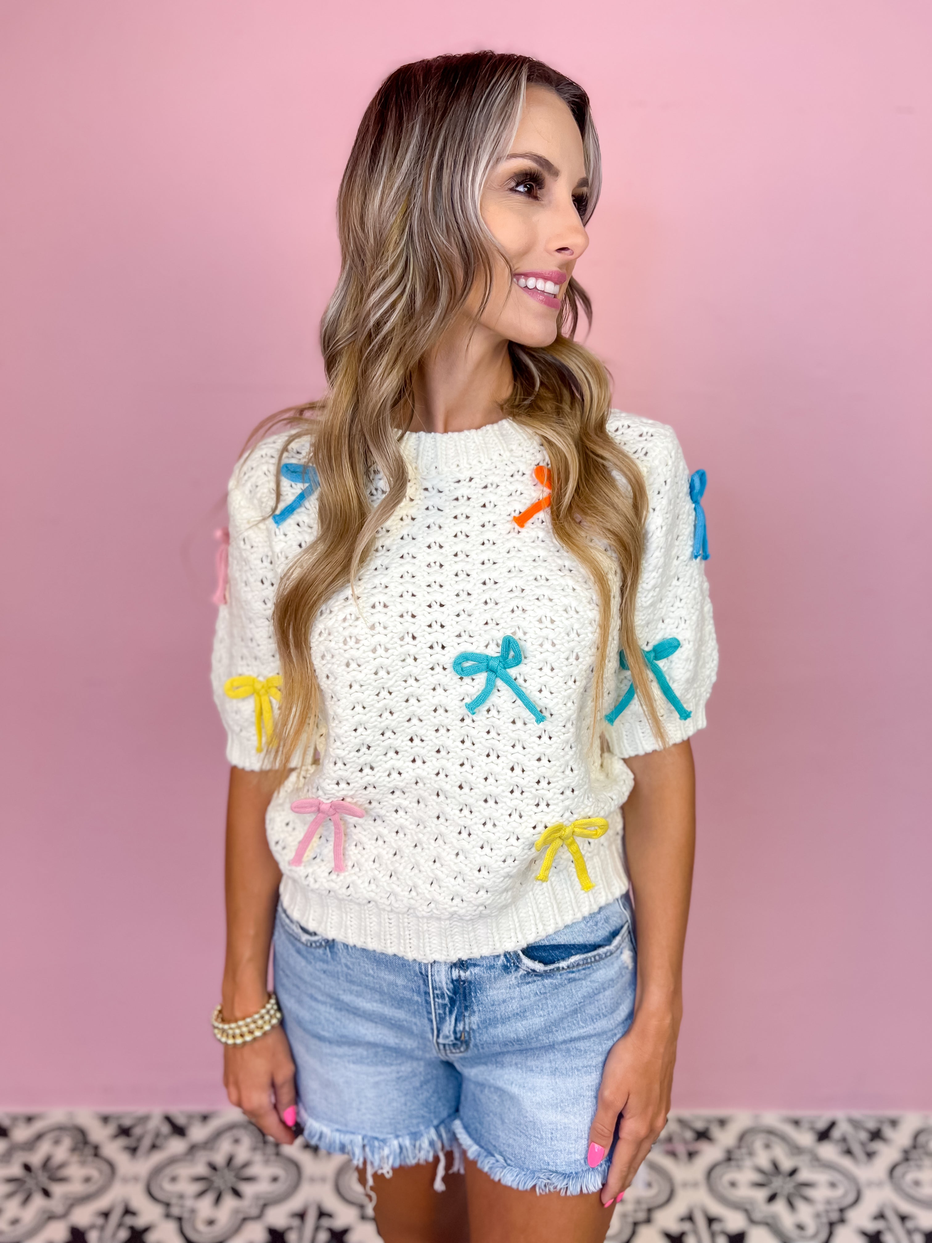 Put A Bow On It Sweater Knit Top