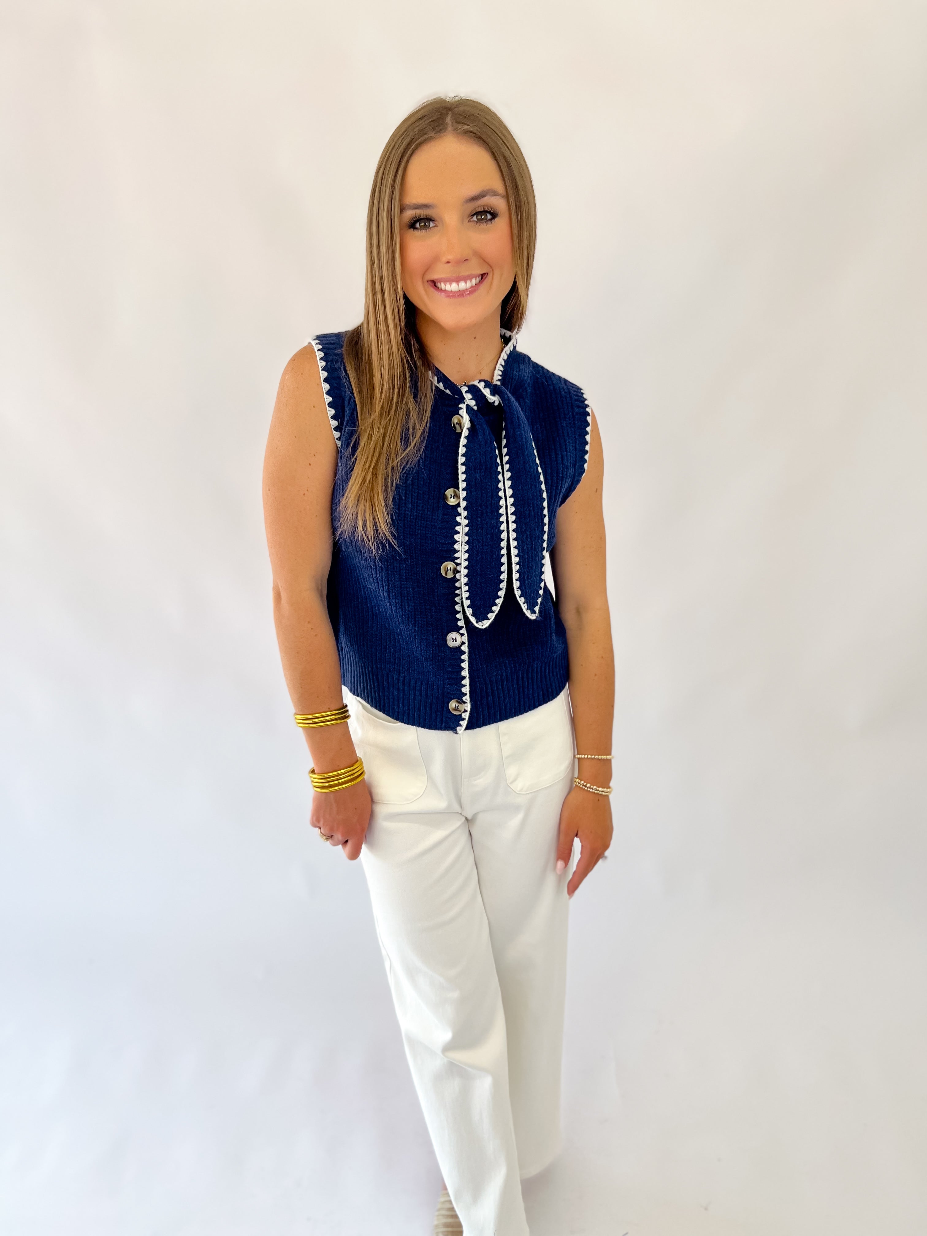 So Smart Sleeveless Sweater Knit Top