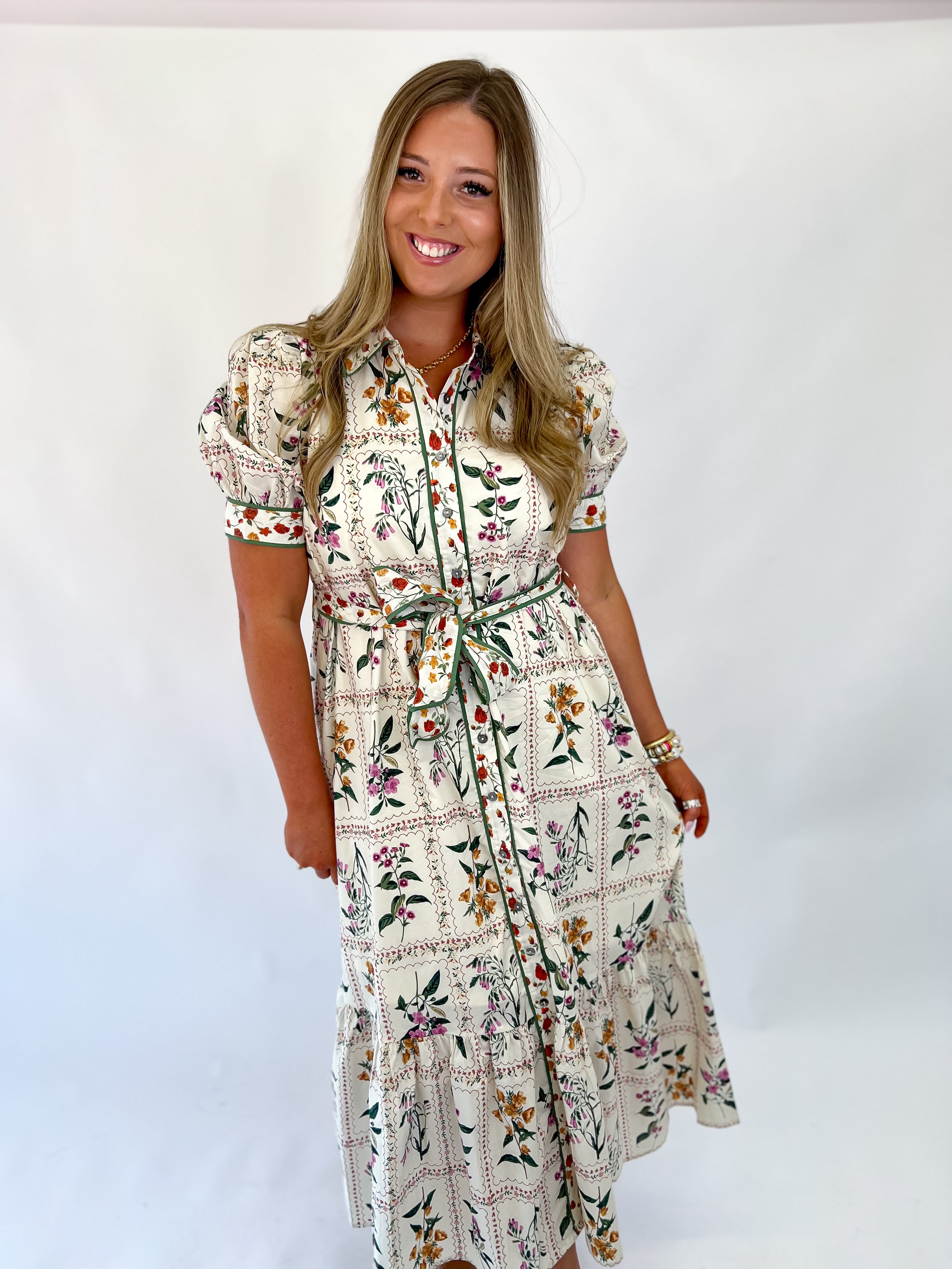 Cottage Charm Floral Midi Dress