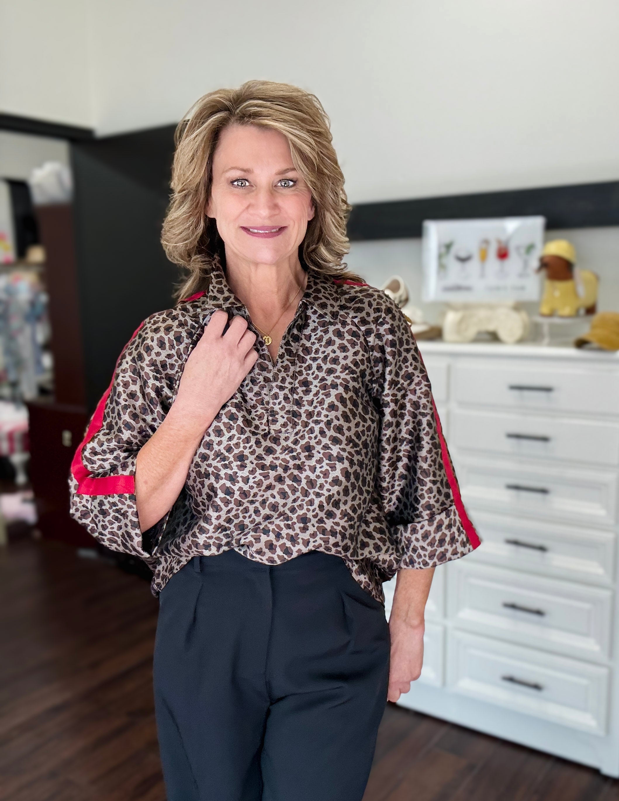 Fierce & Flirty Leopard Top - Taupe