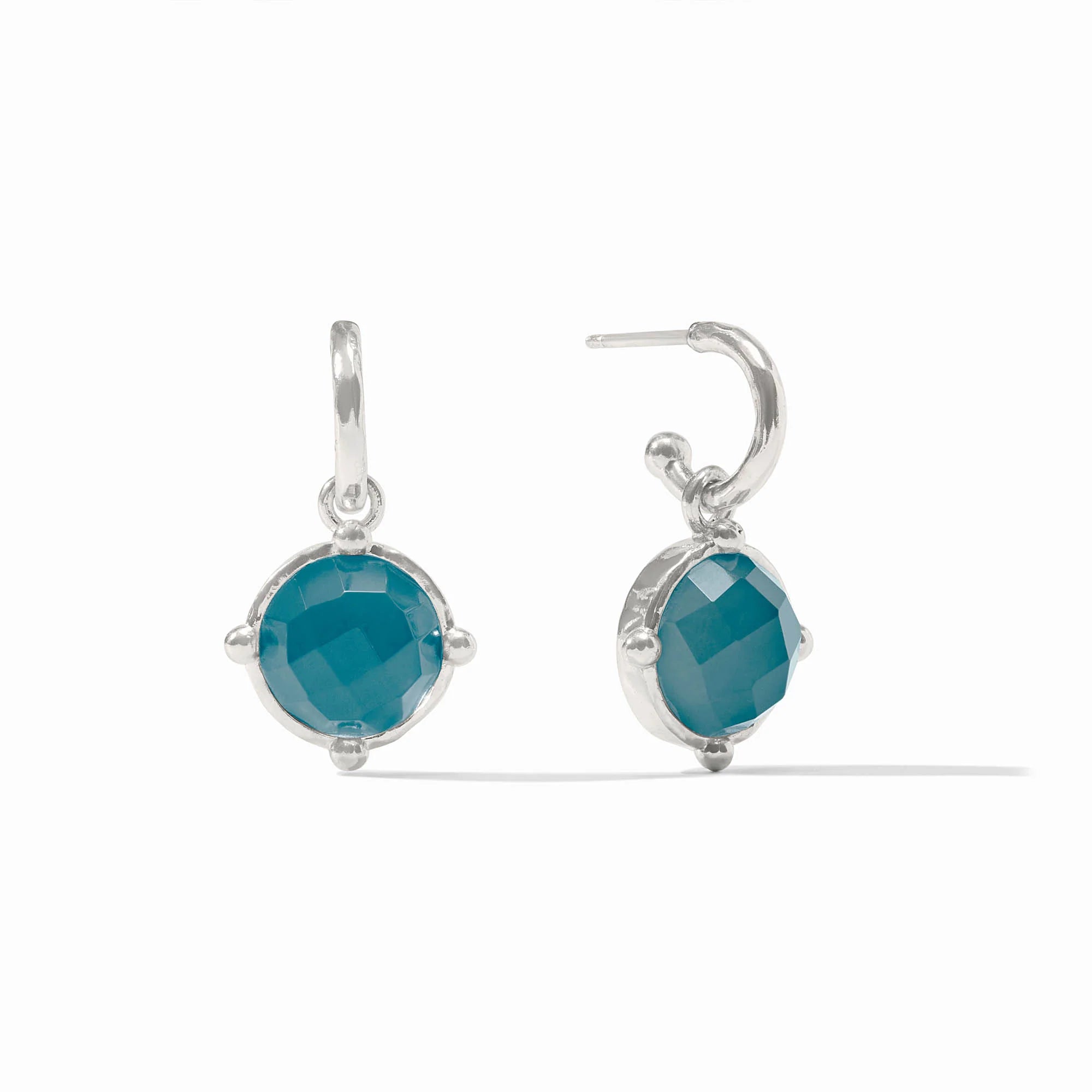 [Julie Vos] Honeybee Hoop & Charm Earring- Iridescent Montana Blue OS