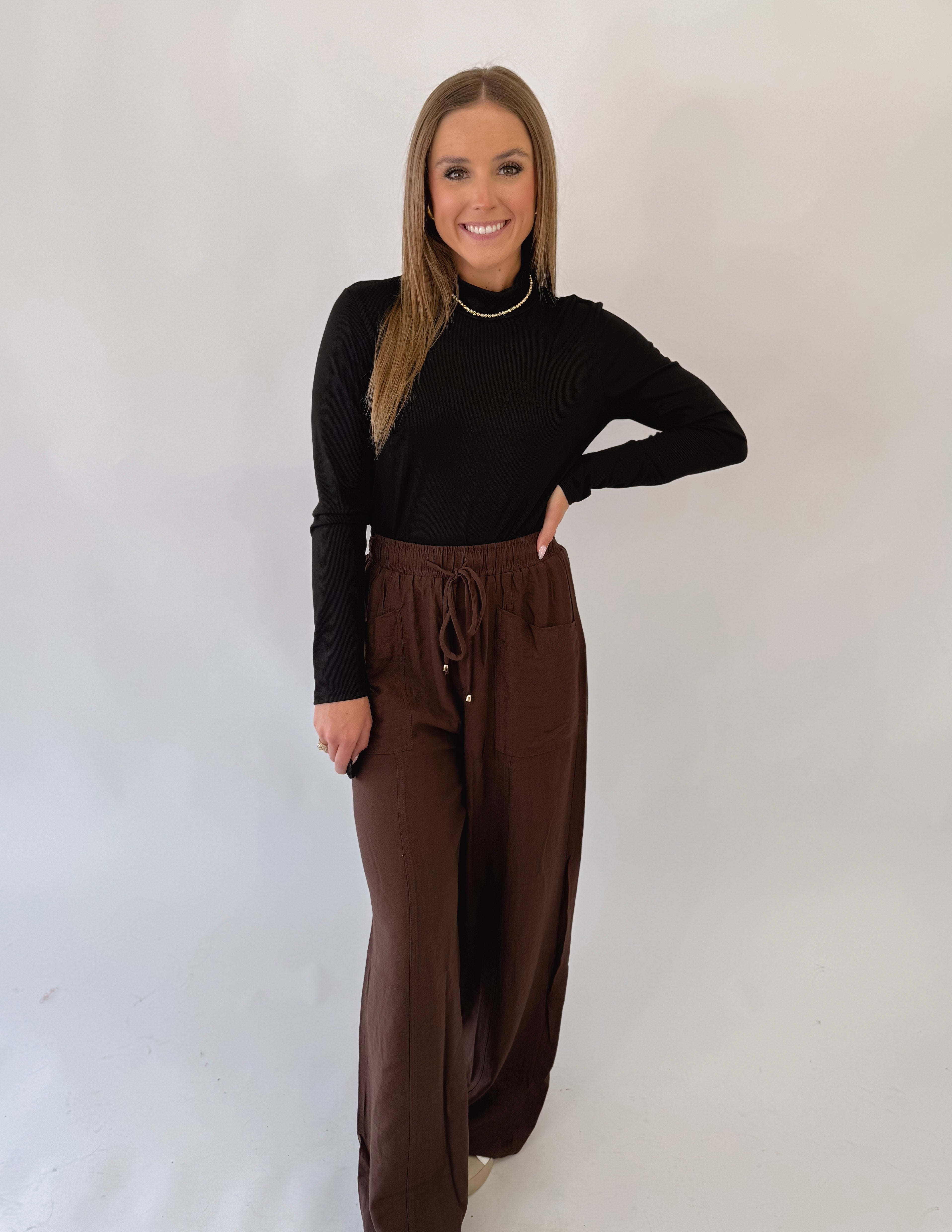 Perfect Brown Pull-On Pant