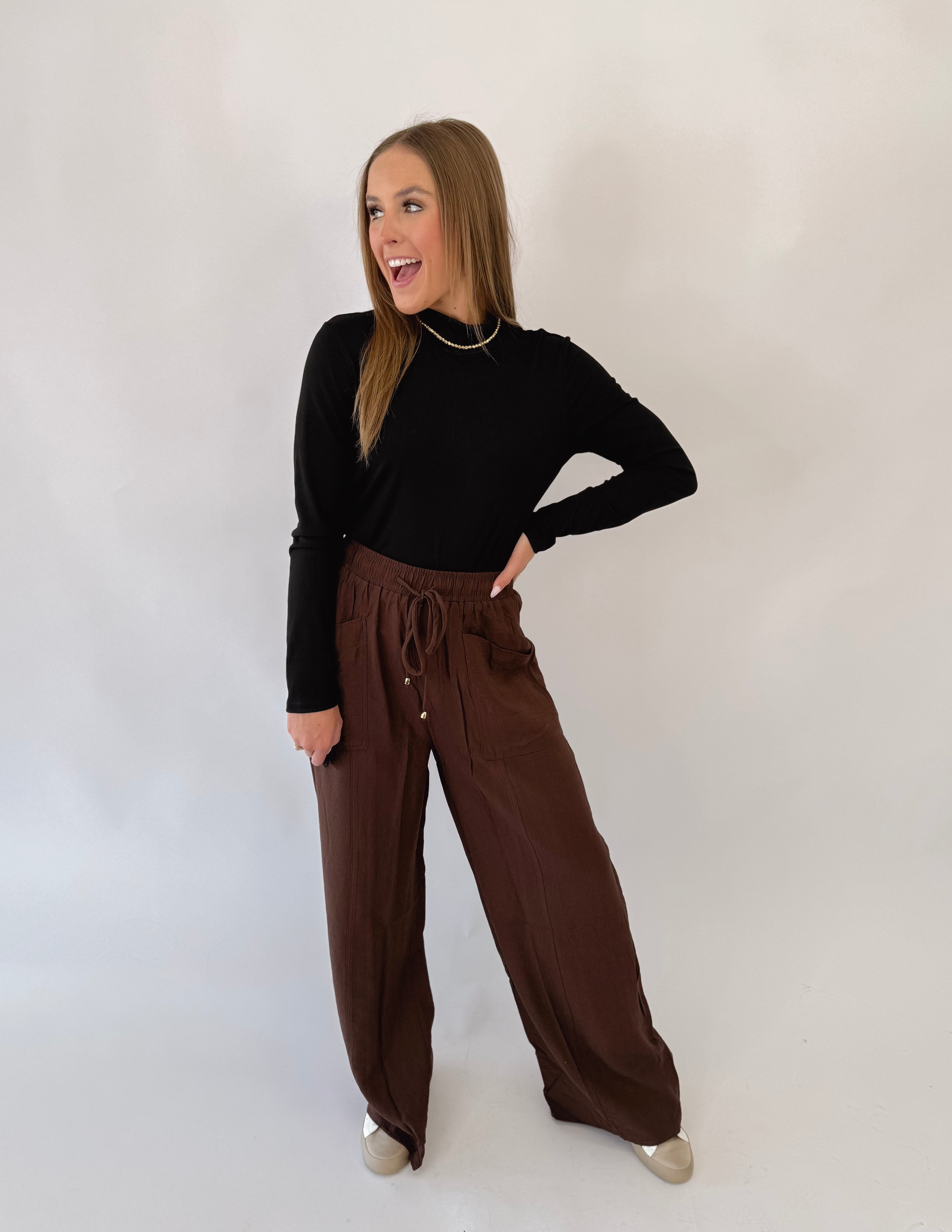 Perfect Brown Pull-On Pant