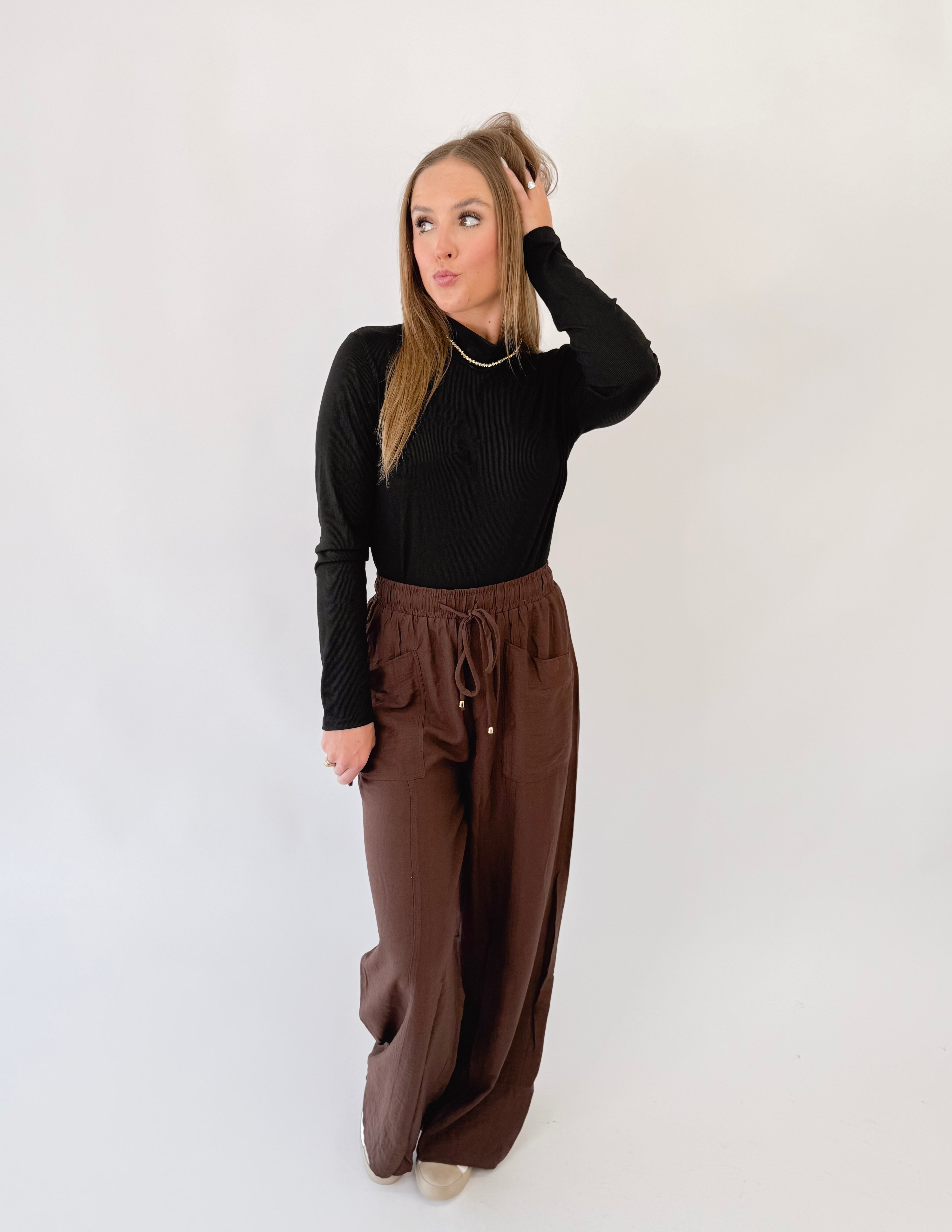 Perfect Brown Pull-On Pant