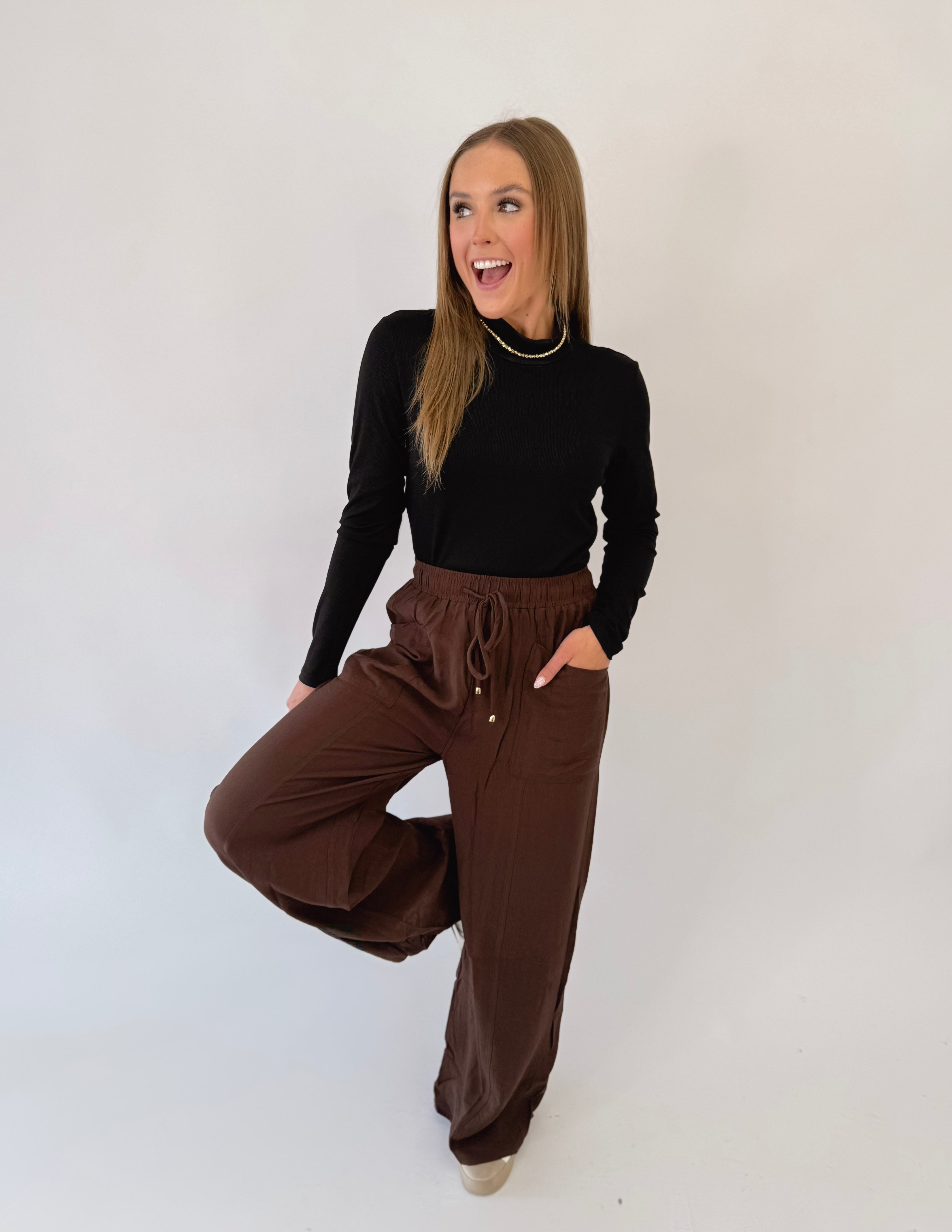 Perfect Brown Pull-On Pant