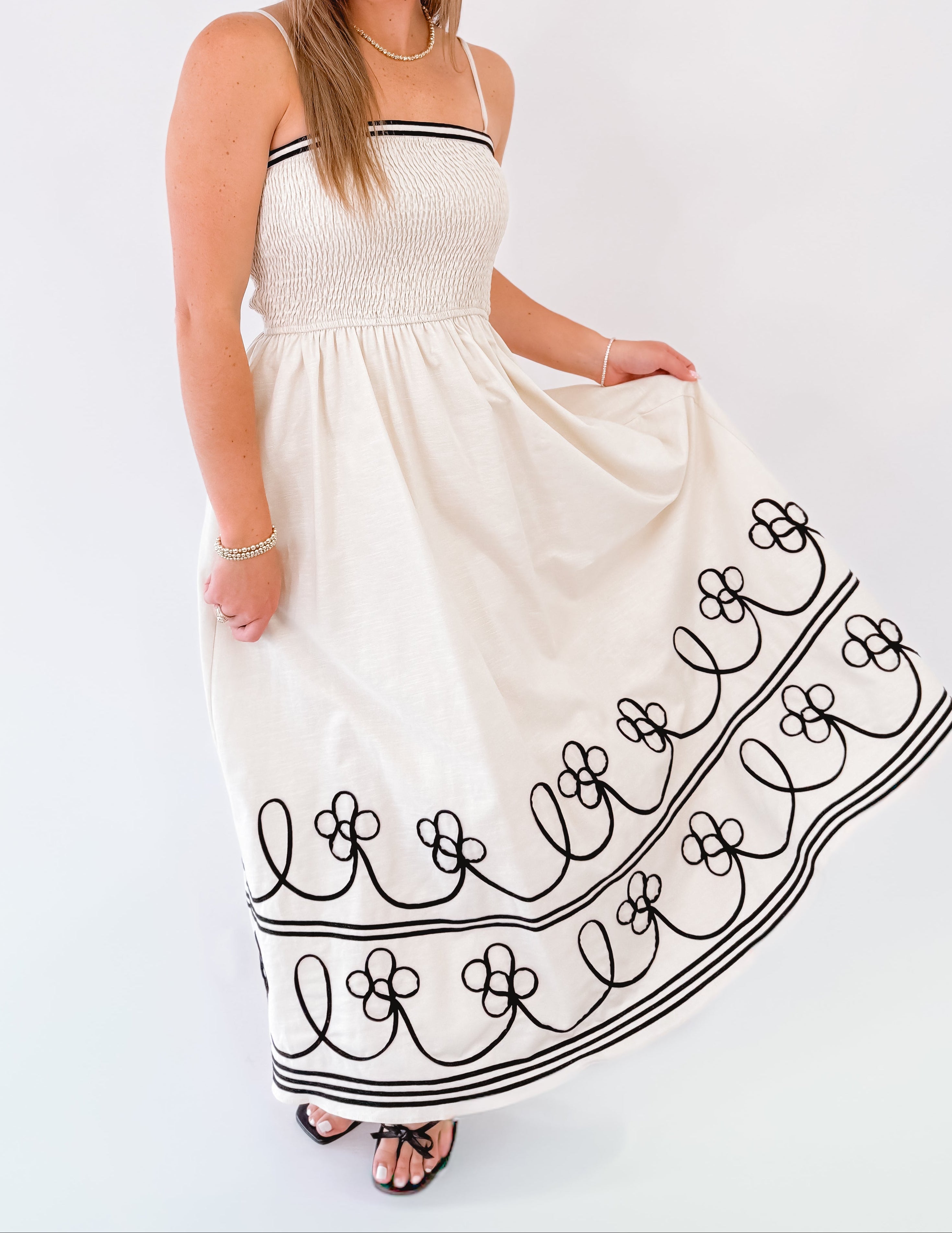 Woven Whispers Midi Dress
