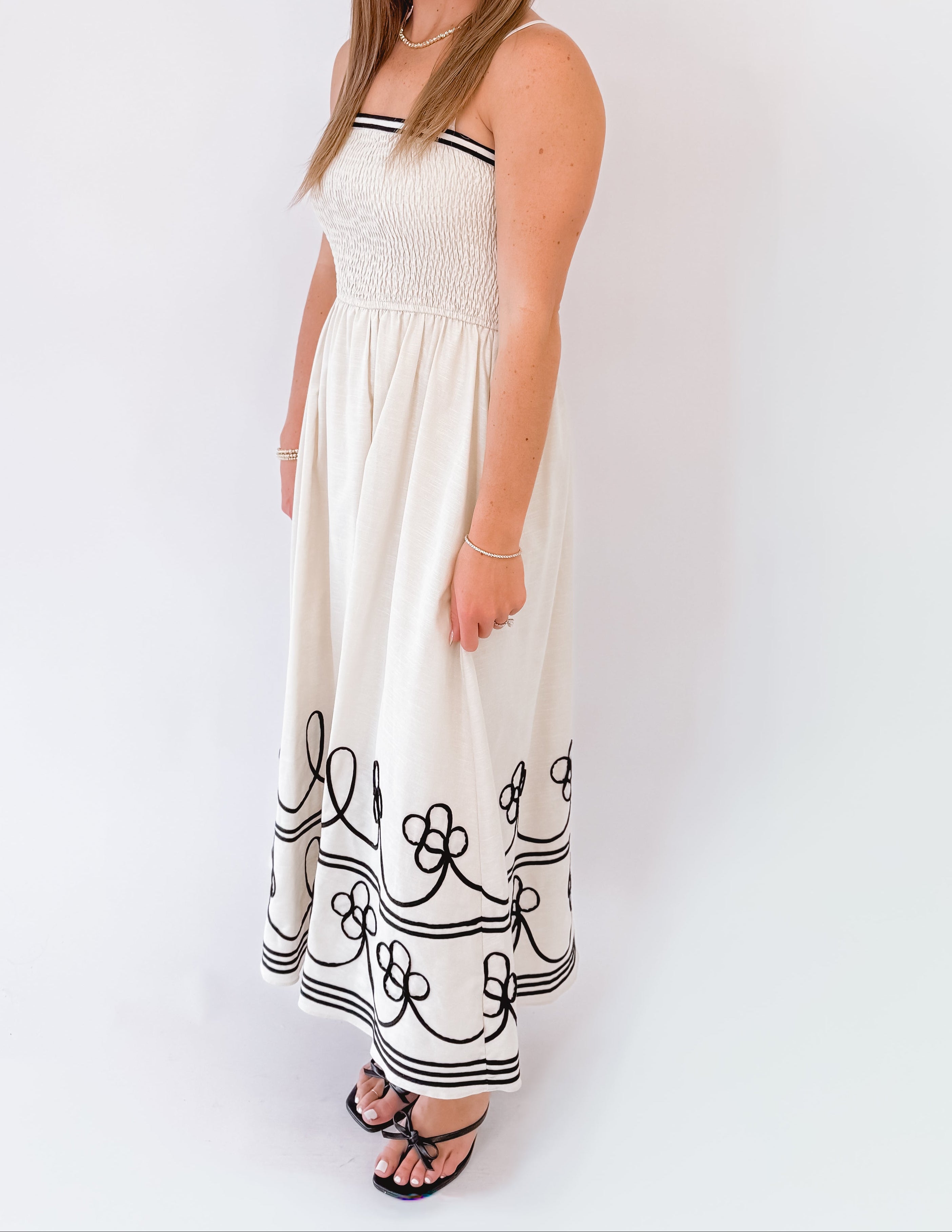 Woven Whispers Midi Dress