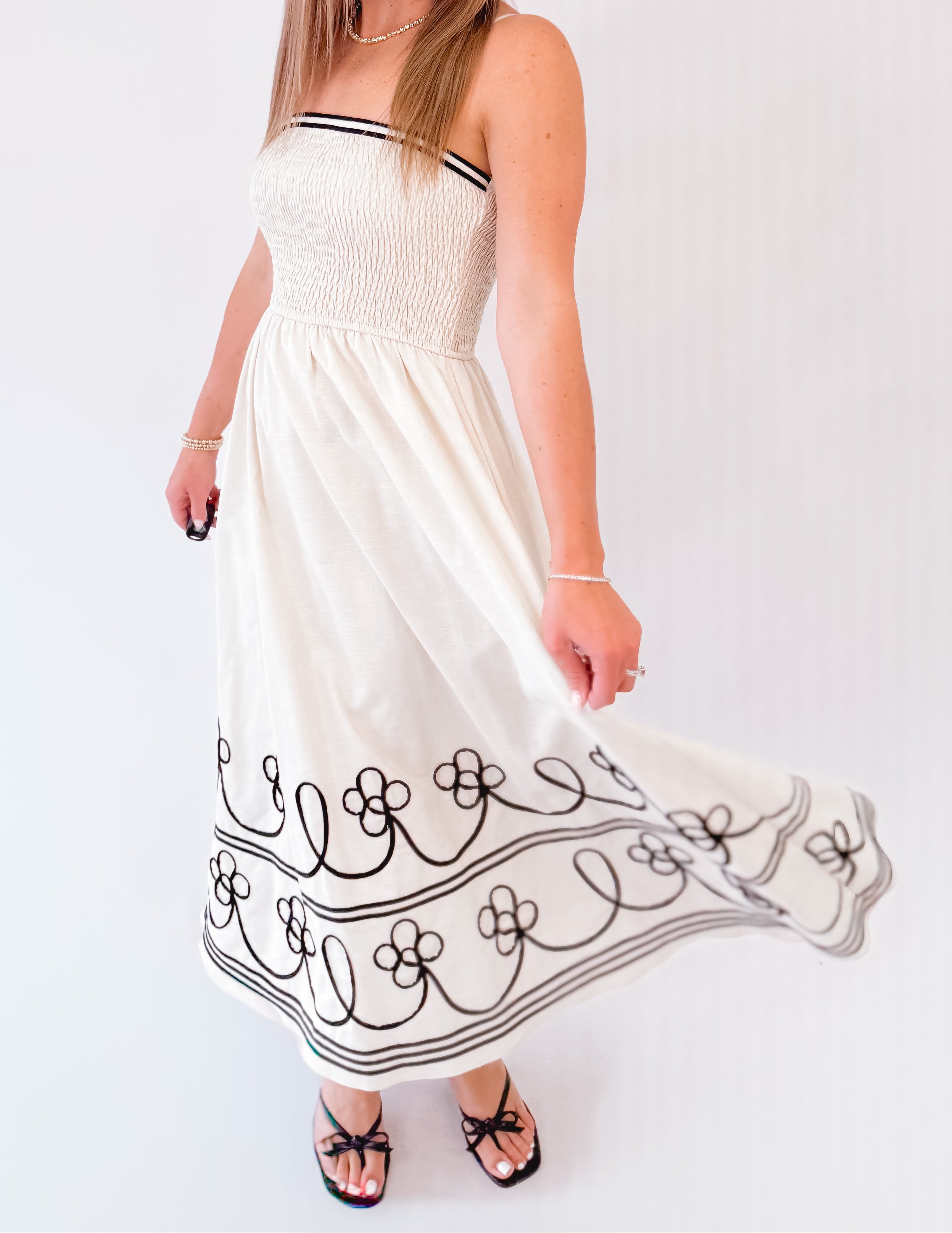 Woven Whispers Midi Dress
