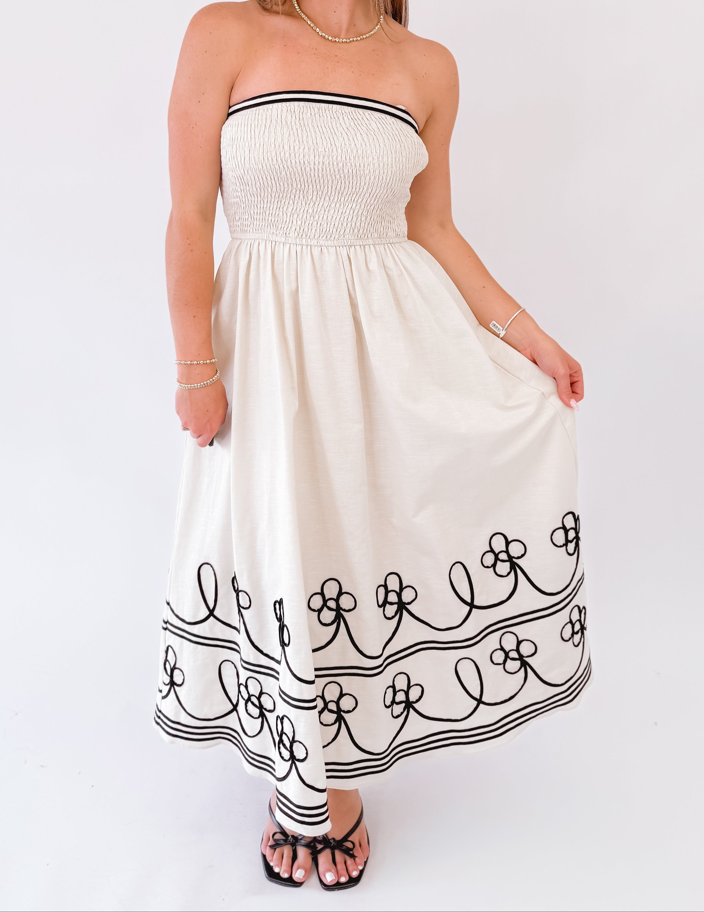 Woven Whispers Midi Dress